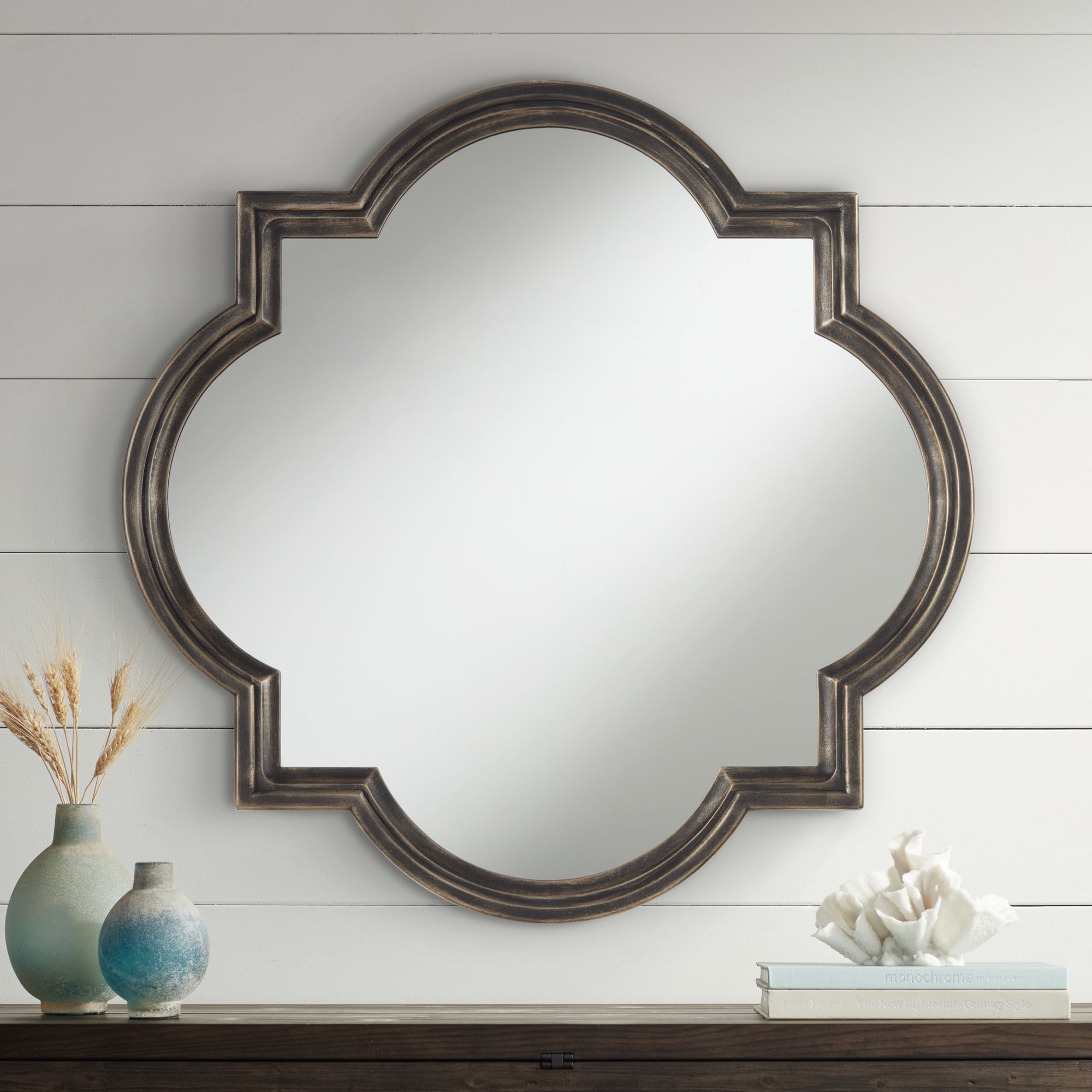 Uttermost OilRubbed Bronze 34" Quatrefoil Wall Mirror 87M35 Lamps Plus