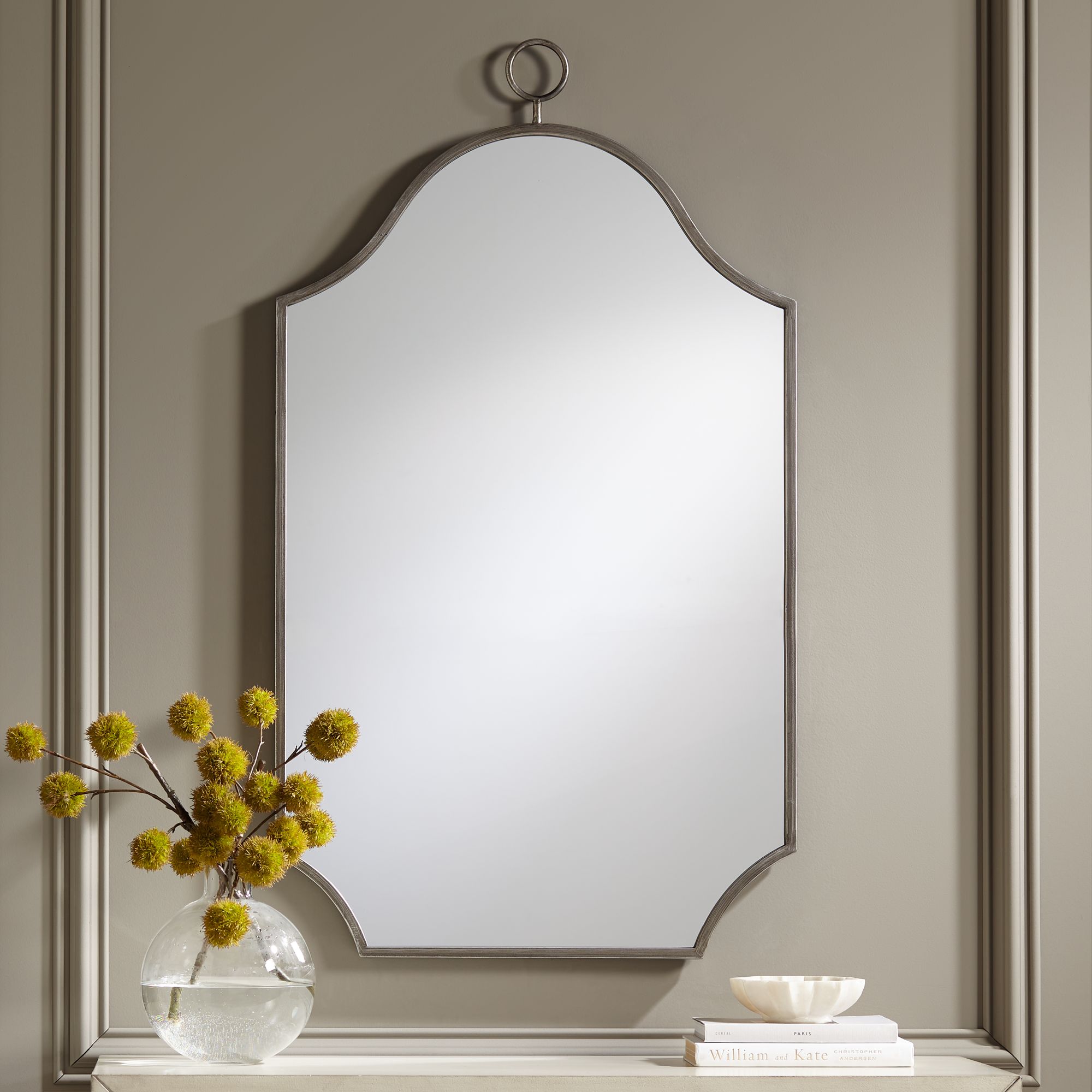 Pasaic Silver 24" x 42 3/4" Arched Top Wall Mirror 87N09 Lamps Plus