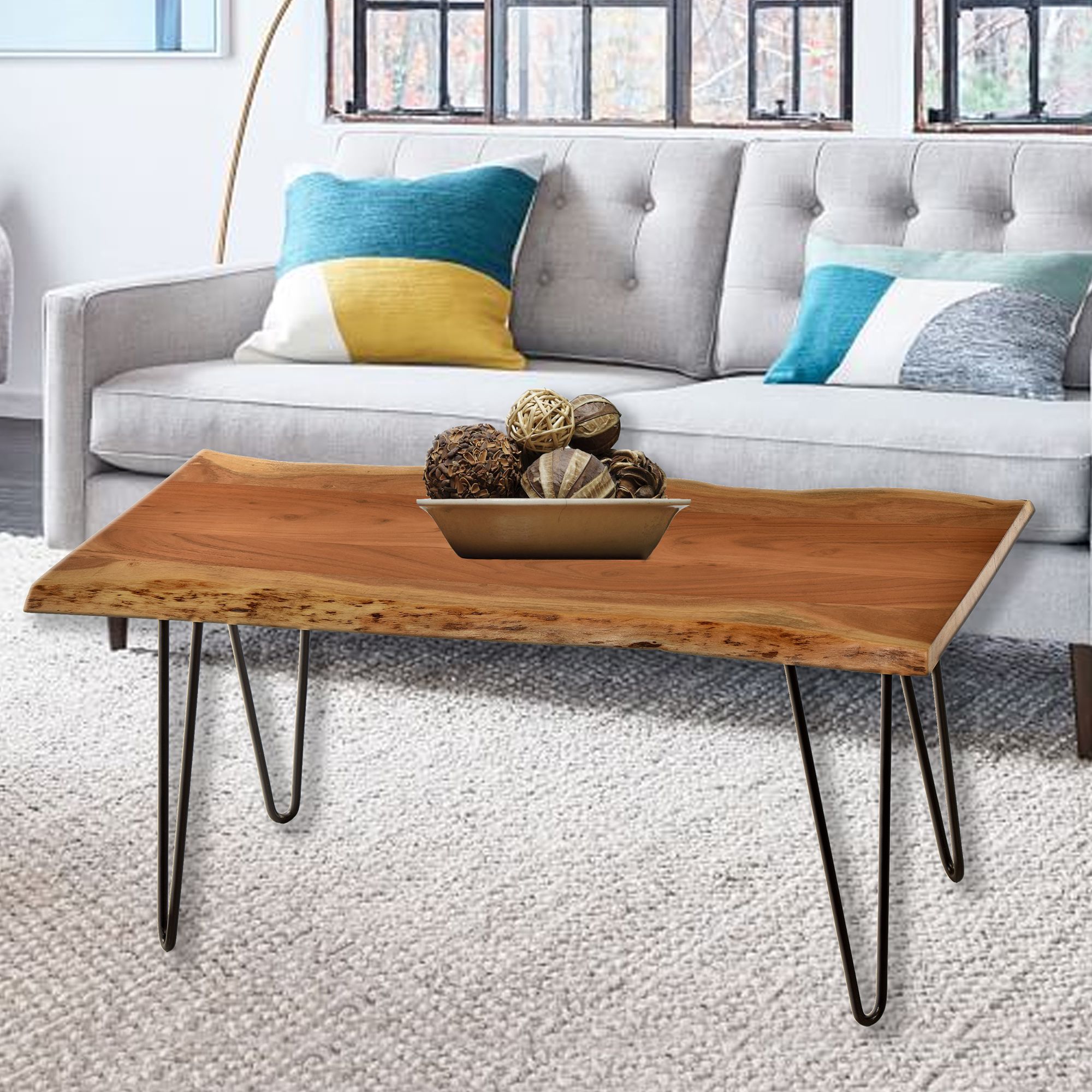 Suri 40" Wide Natural Wood Rectangular Coffee Table