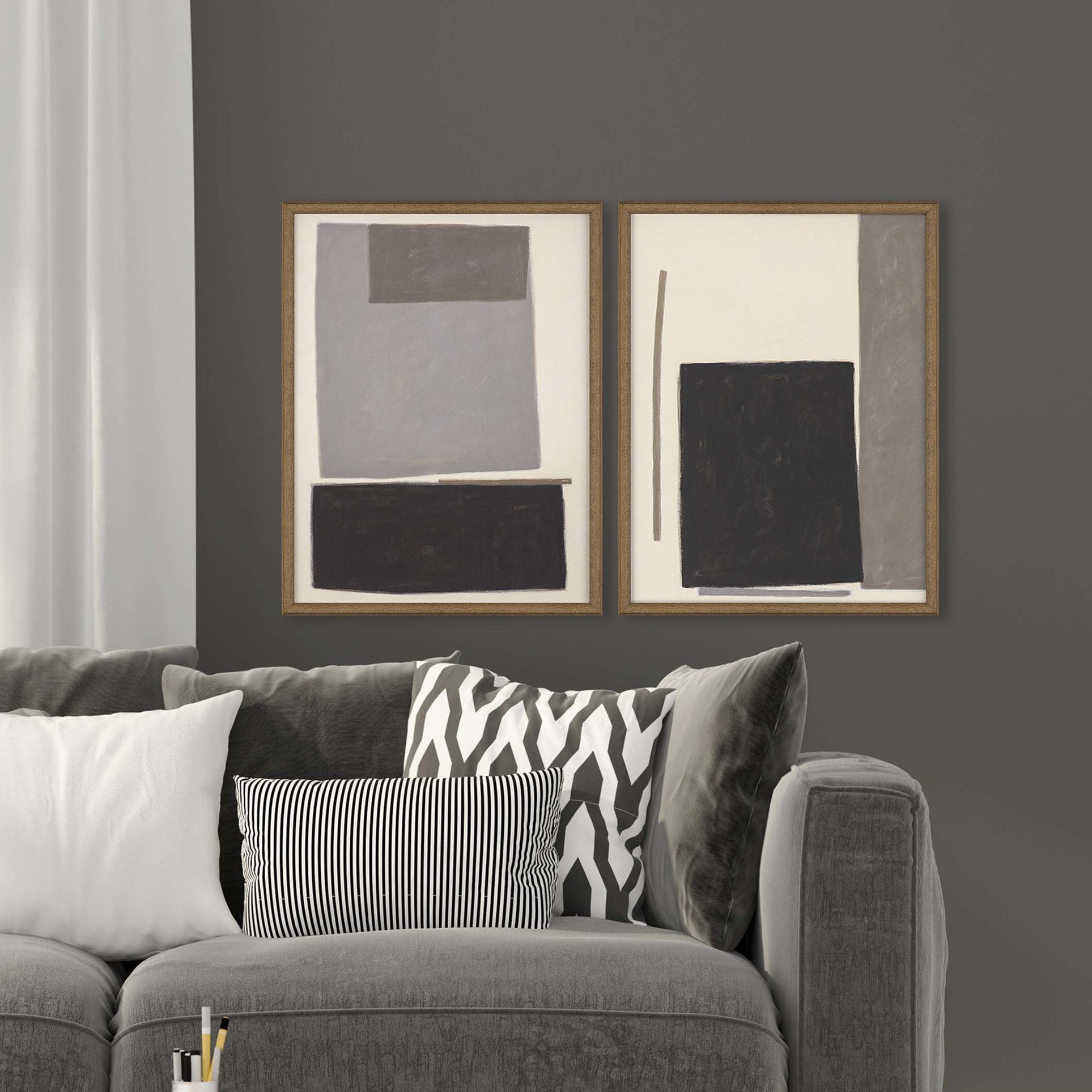 Blockade 25" High 2Piece Rectangular Framed Giclee Wall Art 88G68