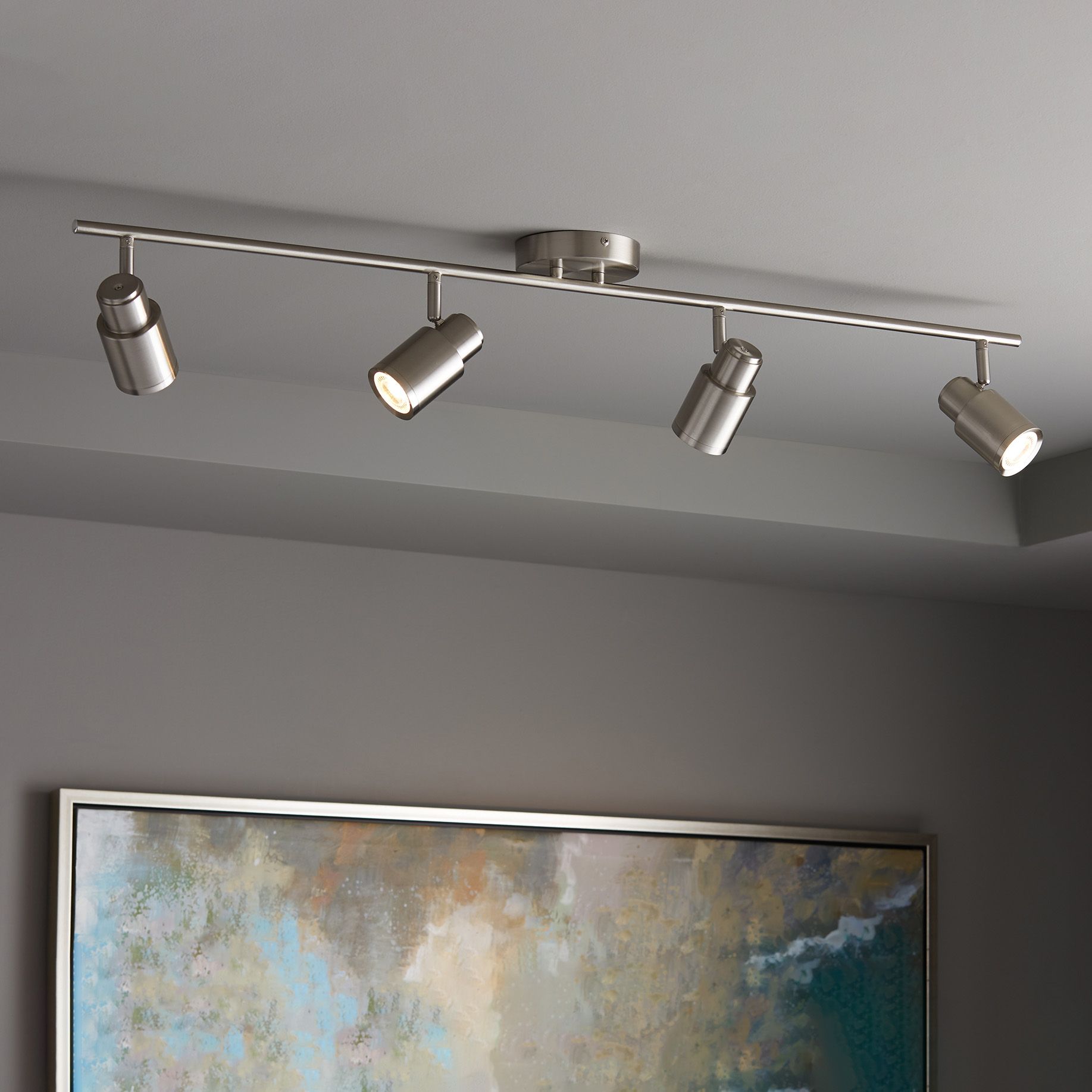 ProTrack Melson 6.5W 4Light Nickel LED Track Fixture 89E68 Lamps Plus