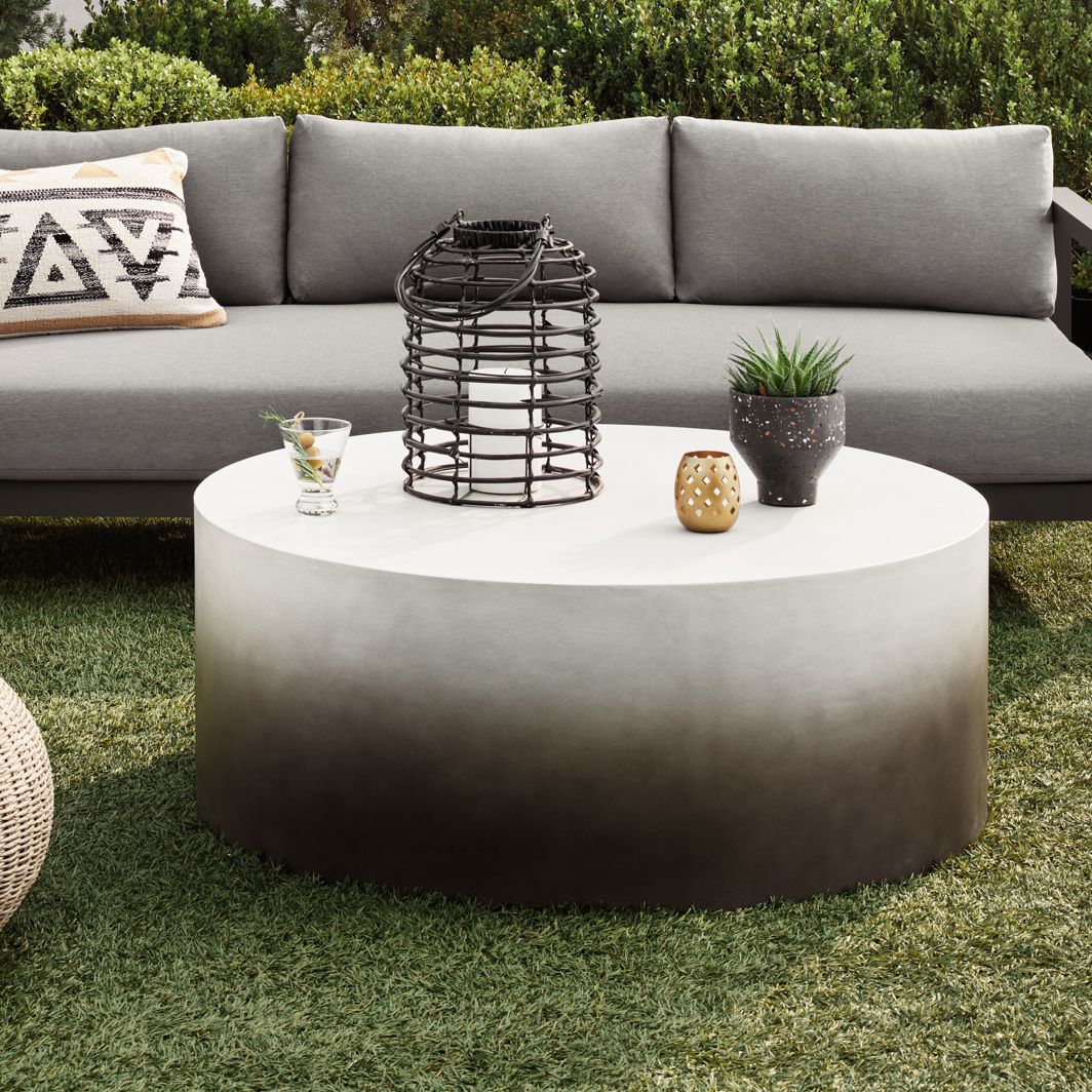 Sheridan 42 1/4" Wide Slate Gray Drum Outdoor Coffee Table 89J65