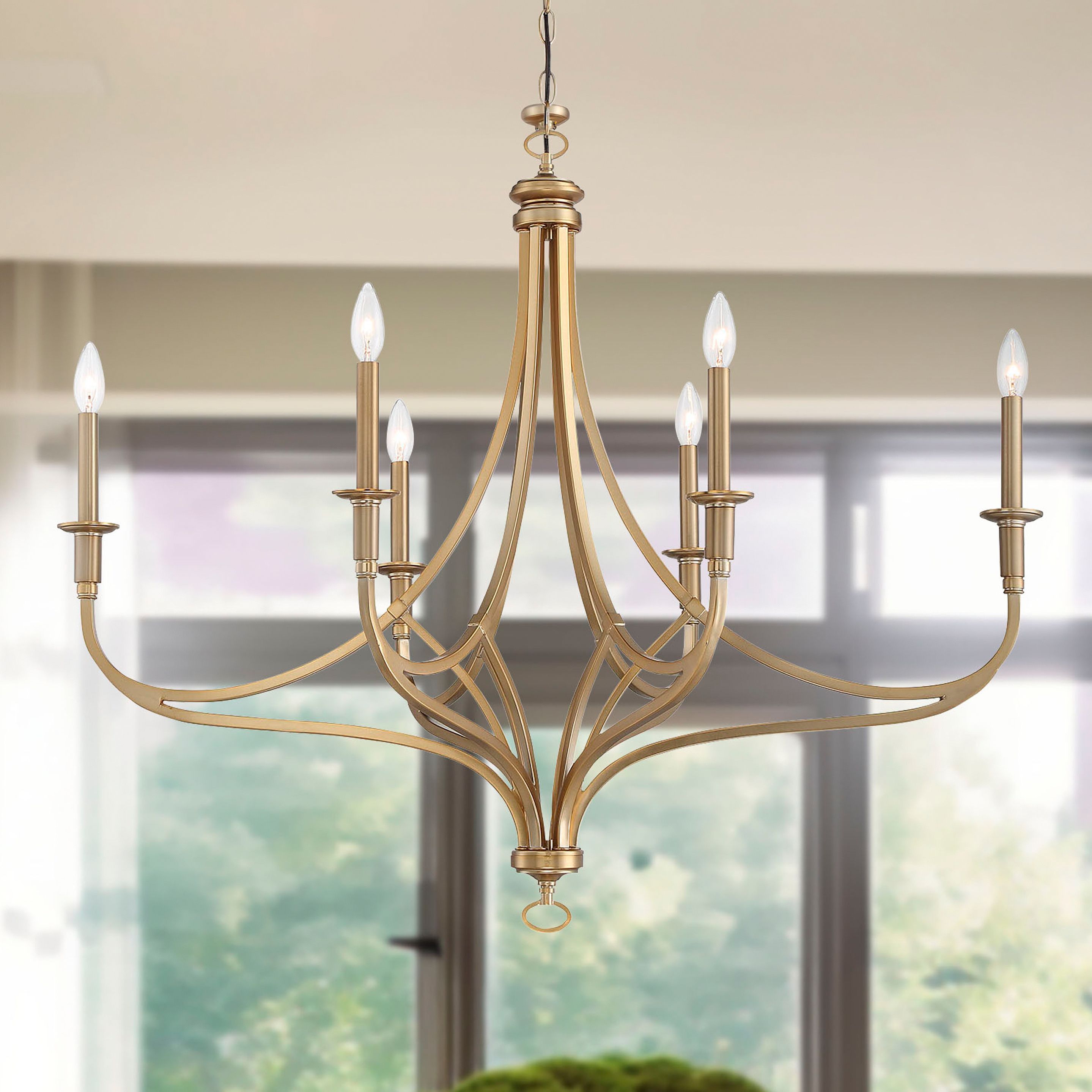 Covent Park 40" Wide Brushed Honey Gold 6Light Chandelier 89Y80