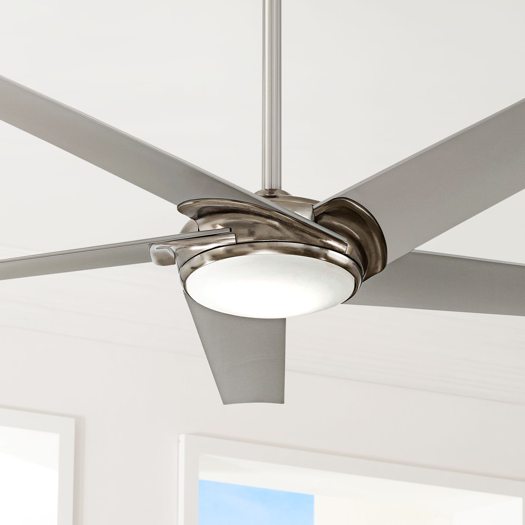 60" Minka Aire Raptor Brushed Nickel LED Ceiling Fan 8D469 Lamps Plus