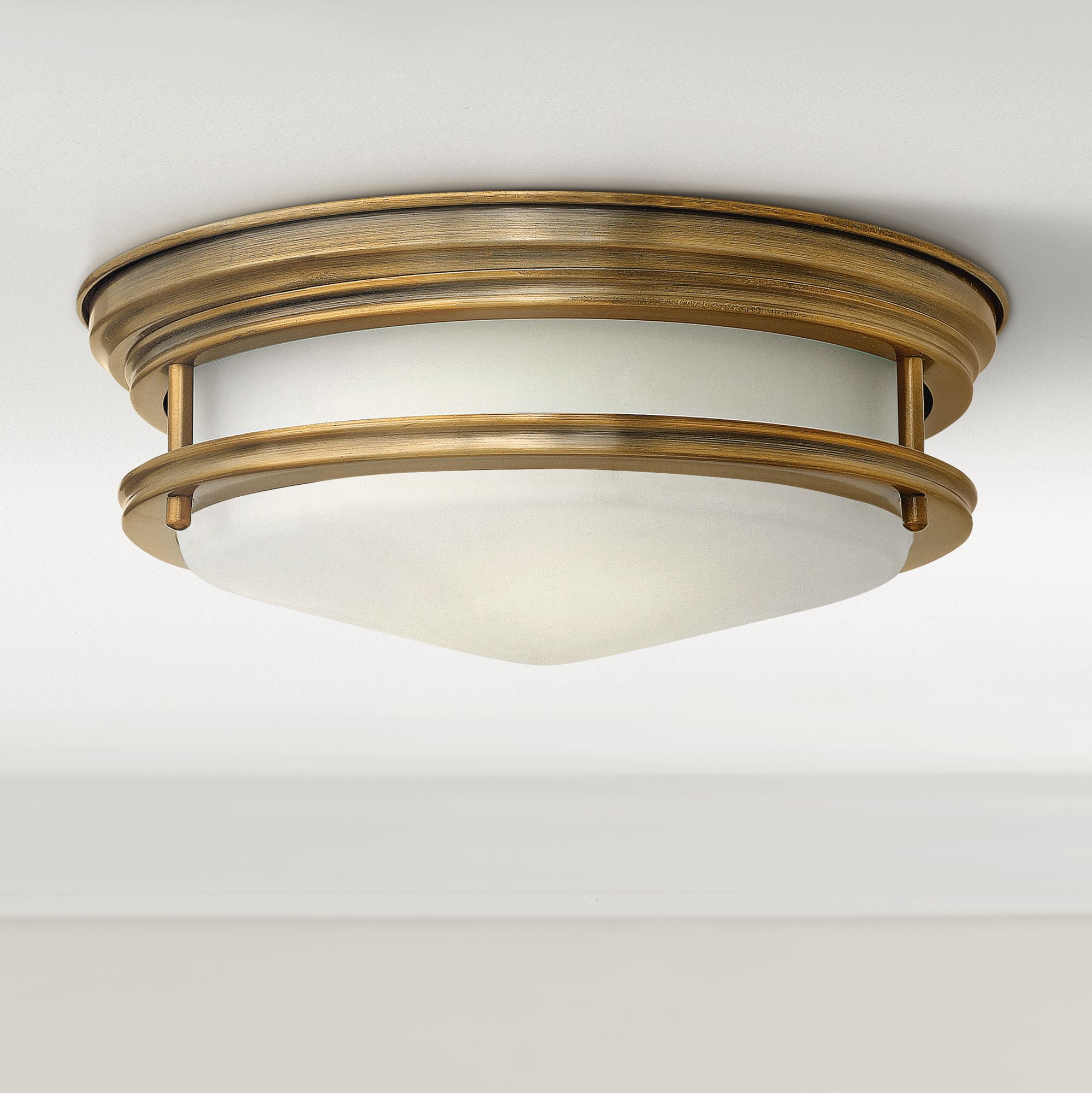 Hinkley Hadley 12" Wide Brushed Bronze Opal Ceiling Light 8G470