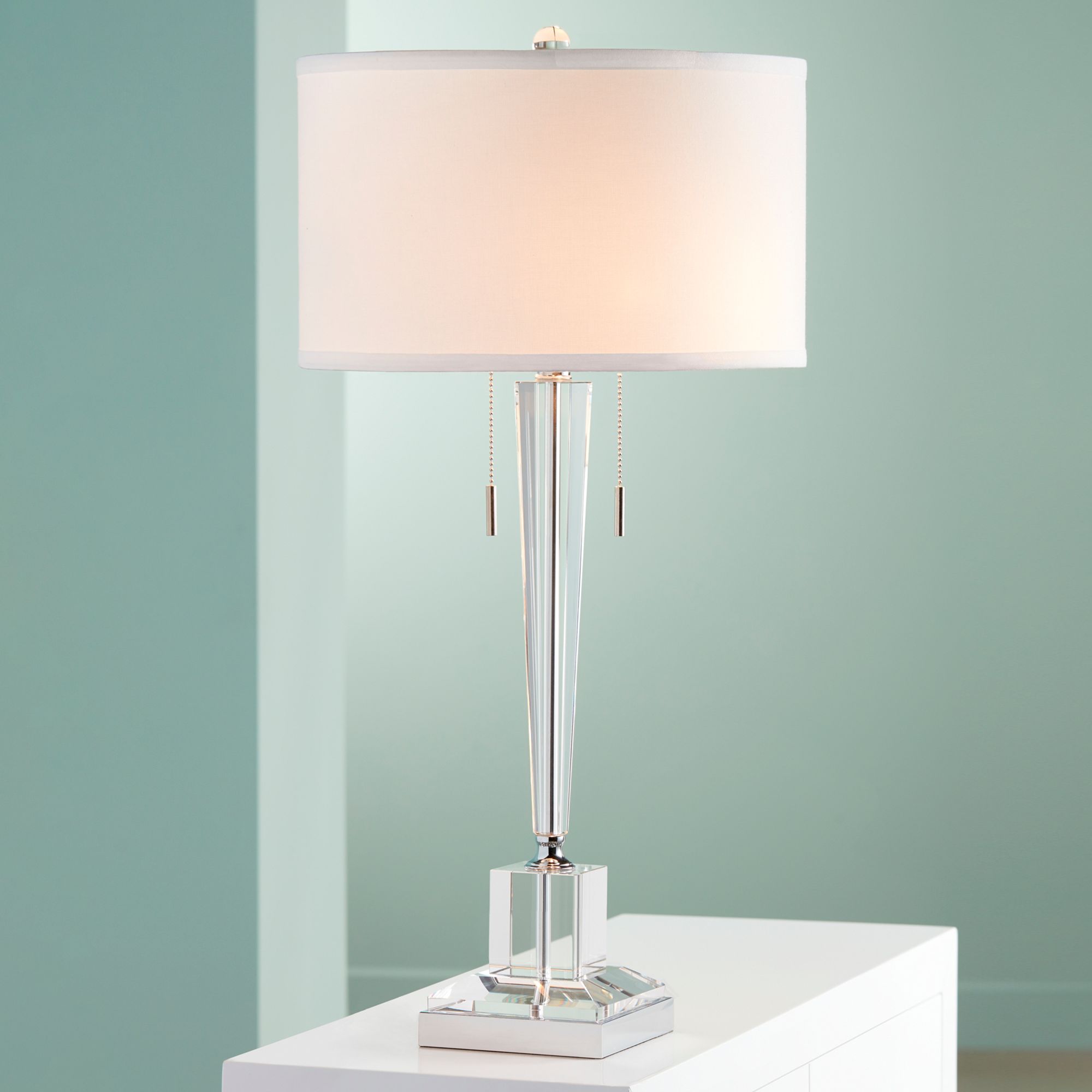 Renee Clear Crystal Glass Table Lamp by Vienna Full Spectrum 8H914