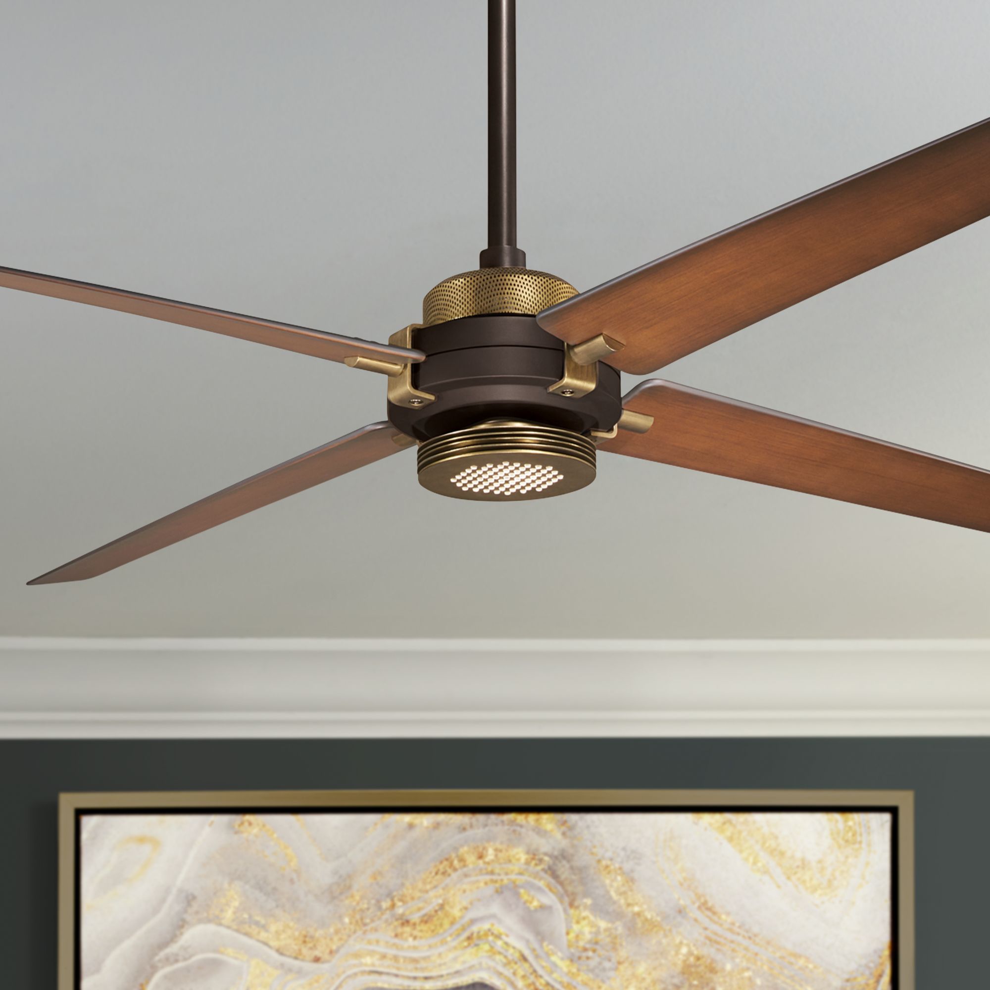 60" Minka Aire Spectre Bronze Brass LED Ceiling Fan