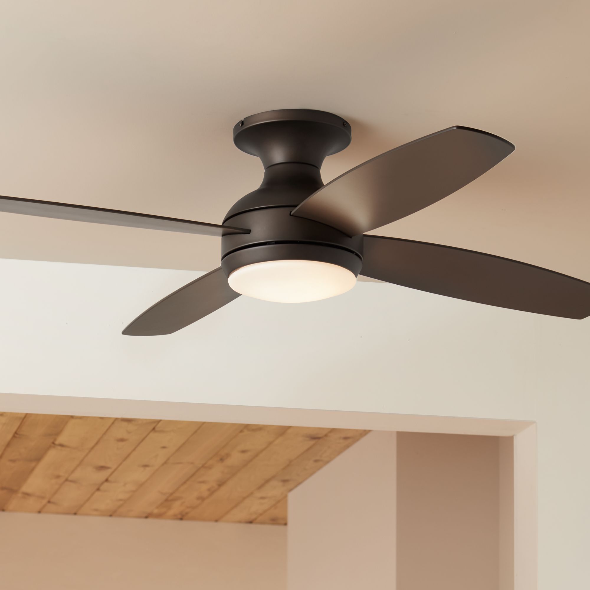 52" Casa Elite OilRubbed Bronze LED Hugger Ceiling Fan 8Y398