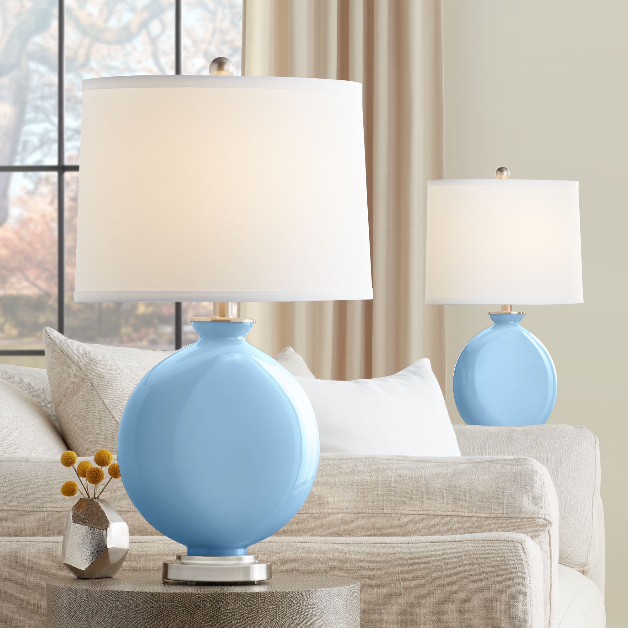 Wild Blue Yonder Carrie Table Lamps Set of 2 from Color
