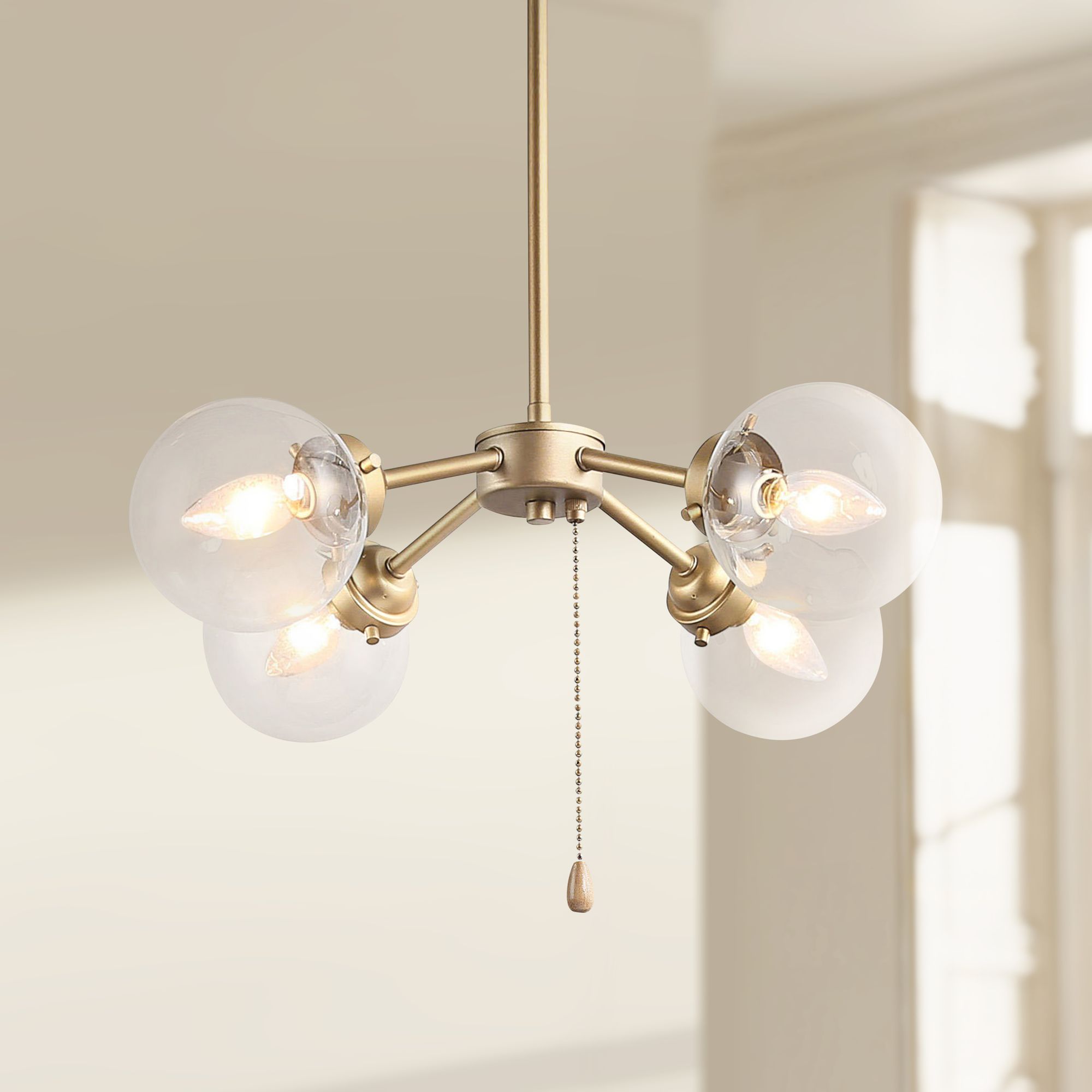 Arnold 19 1/2" Wide Gold Metal 4Light Sputnik Chandelier