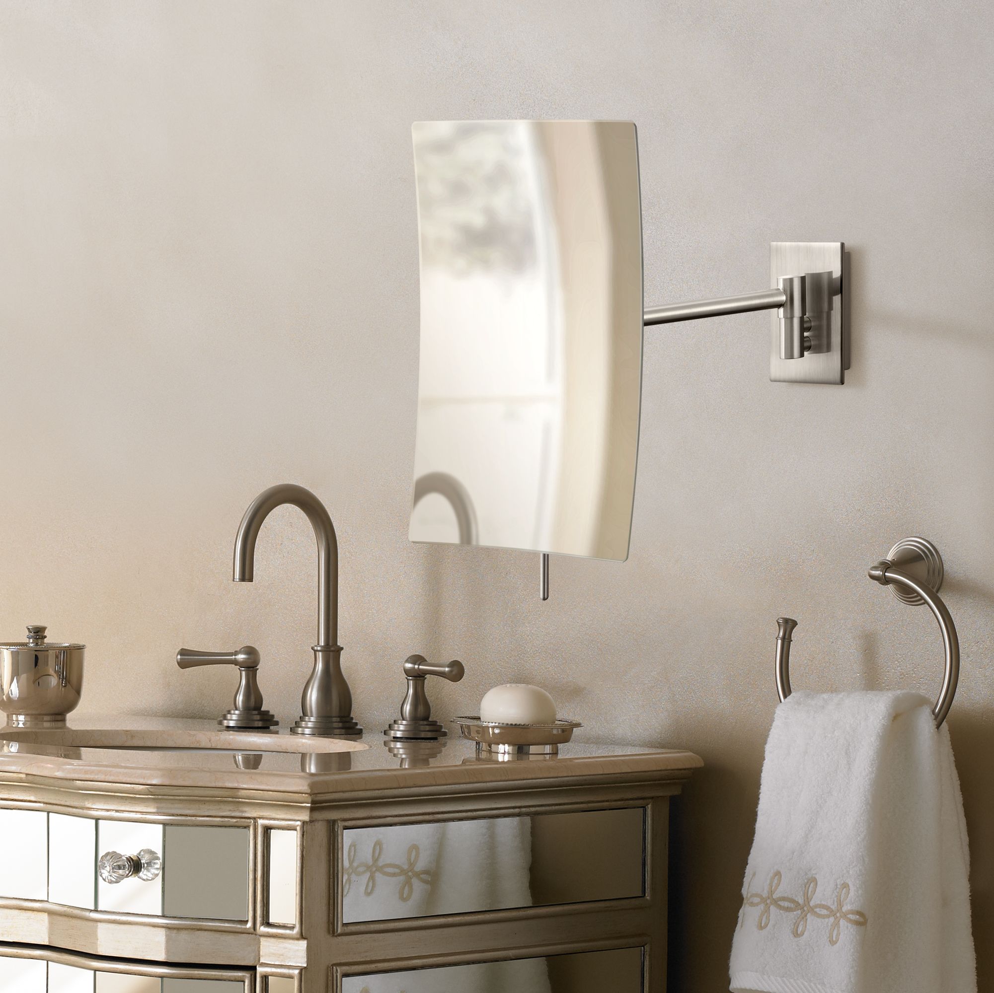 Modern Wall Mounted Makeup Mirror | Saubhaya Makeup