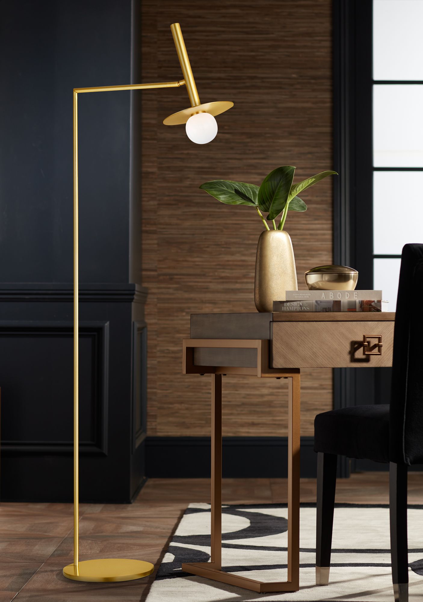 Nodes Burnished Brass LED Floor Lamp by Kelly Wearstler 97F02