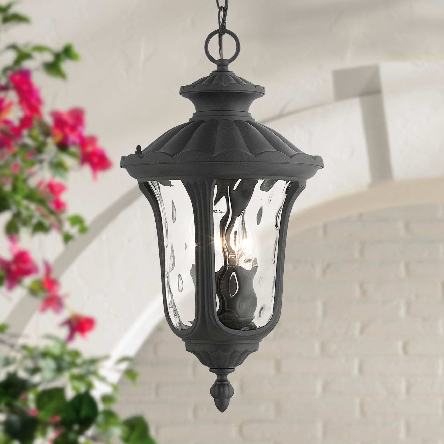 Oxford 20 1/2" High Textured Black Lantern Outdoor Hanging Light
