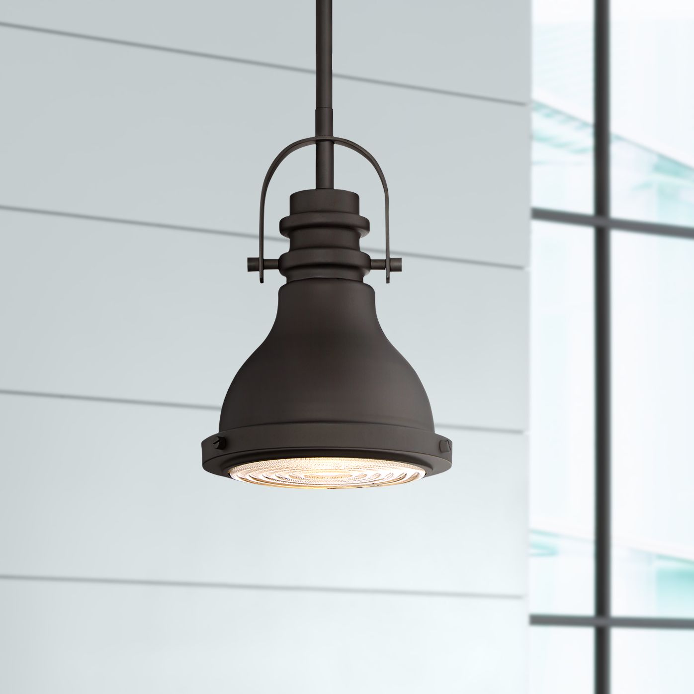 Verndale 6 1/2" Wide Bronze Industrial Mini Pendant 9H257 Lamps Plus