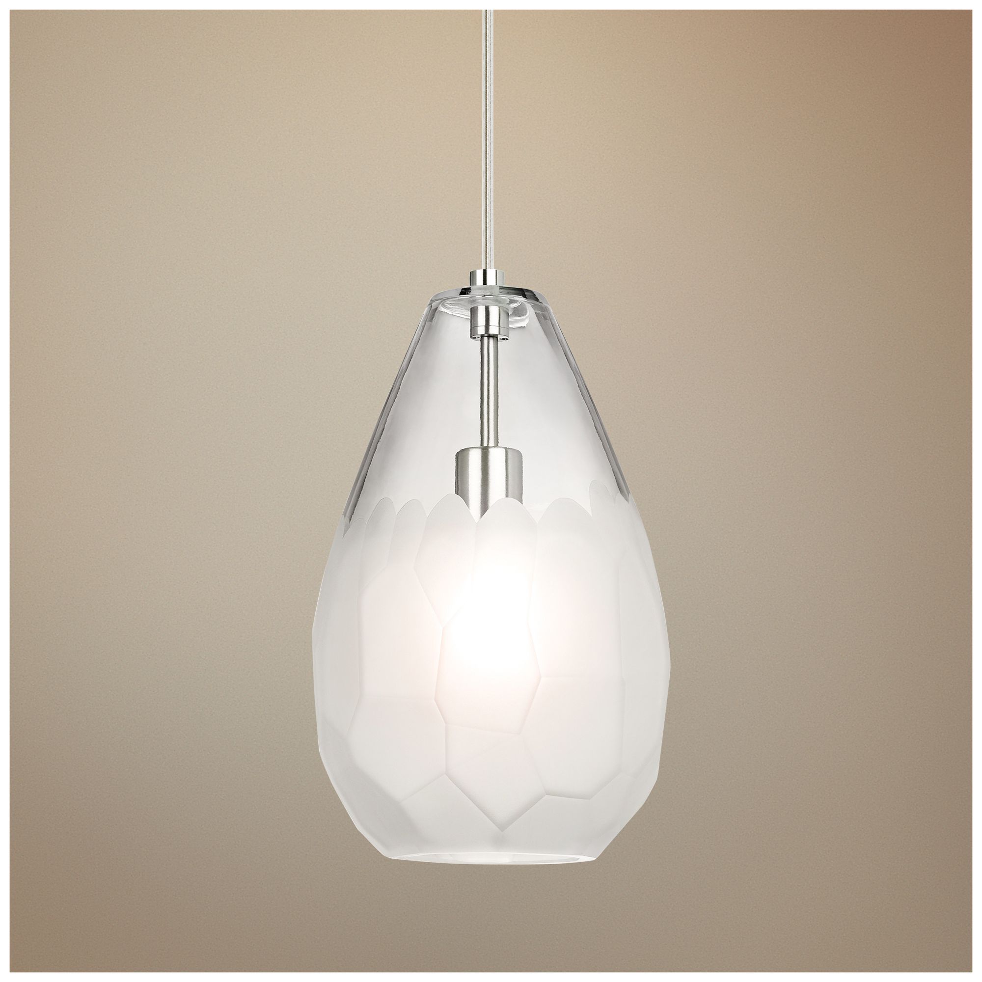 Briolette Grande 8 3/4"W Satin Nickel LED Mini Pendant 9J237 Lamps