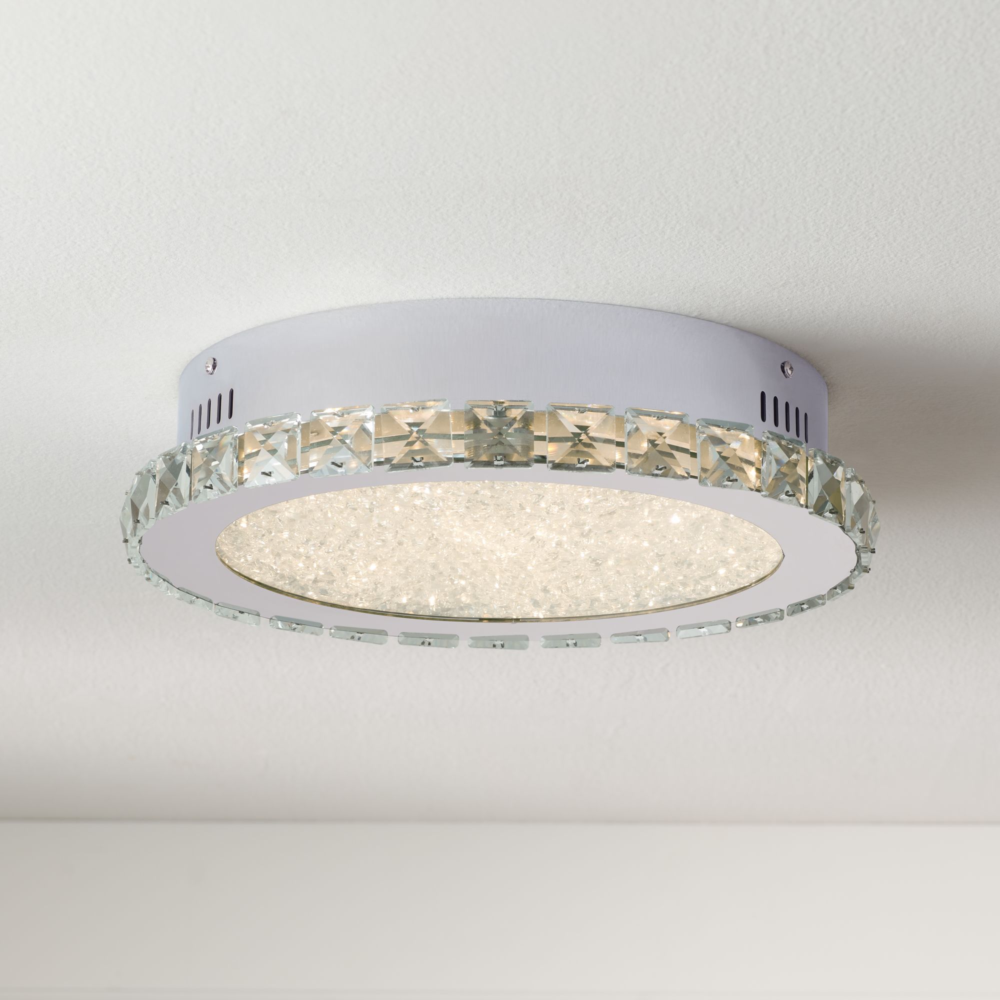 Possini Euro Chardin 14" Wide Chrome LED Ceiling Light 9K352 Lamps
