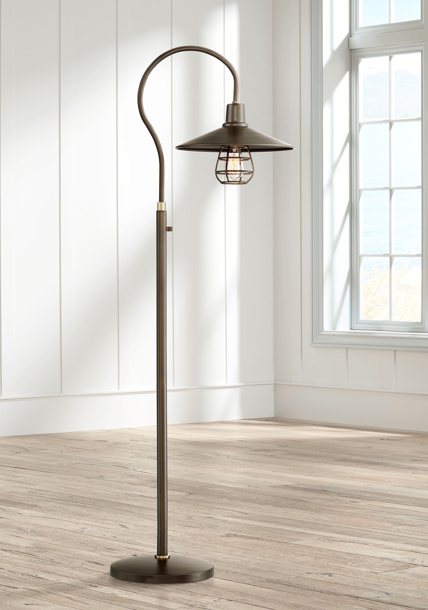 Garryton Industrial OilRubbed Bronze Floor Lamp 9M658 Lamps Plus