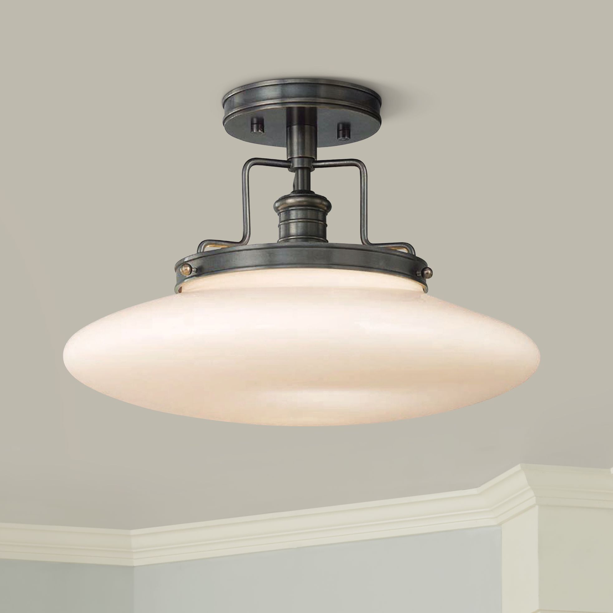 Beacon Old Bronze 15” Wide Ceiling Light F3376 Lamps Plus