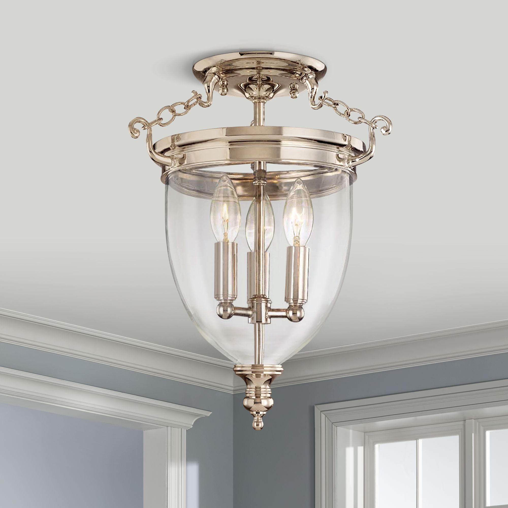 Hudson Valley Hanover Polished Nickel Ceiling Light F3452 Lamps Plus