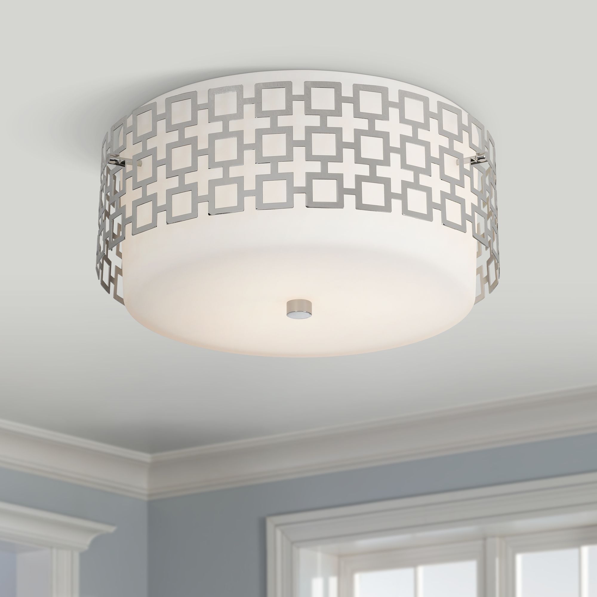 Jonathan Adler Parker 15 1/4" Wide Nickel Ceiling Light H0679
