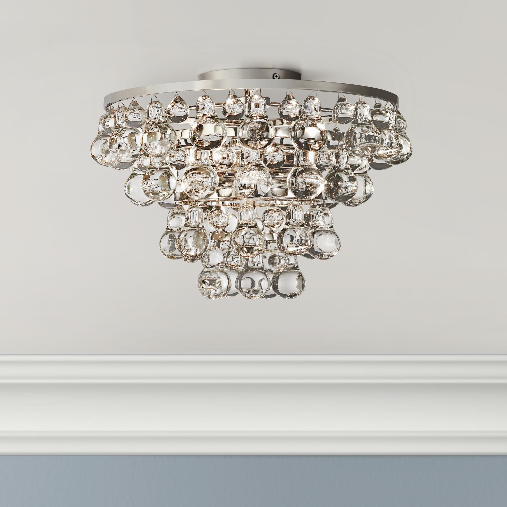 Bling Collection Polished Nickel Flushmount Ceiling Light K4685