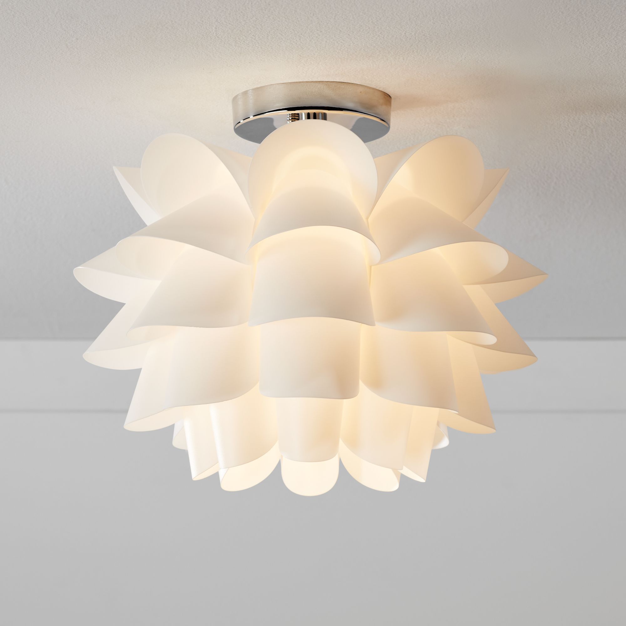 Possini Euro White Flower 15 3/4" Wide Ceiling Light M5873 Lamps Plus