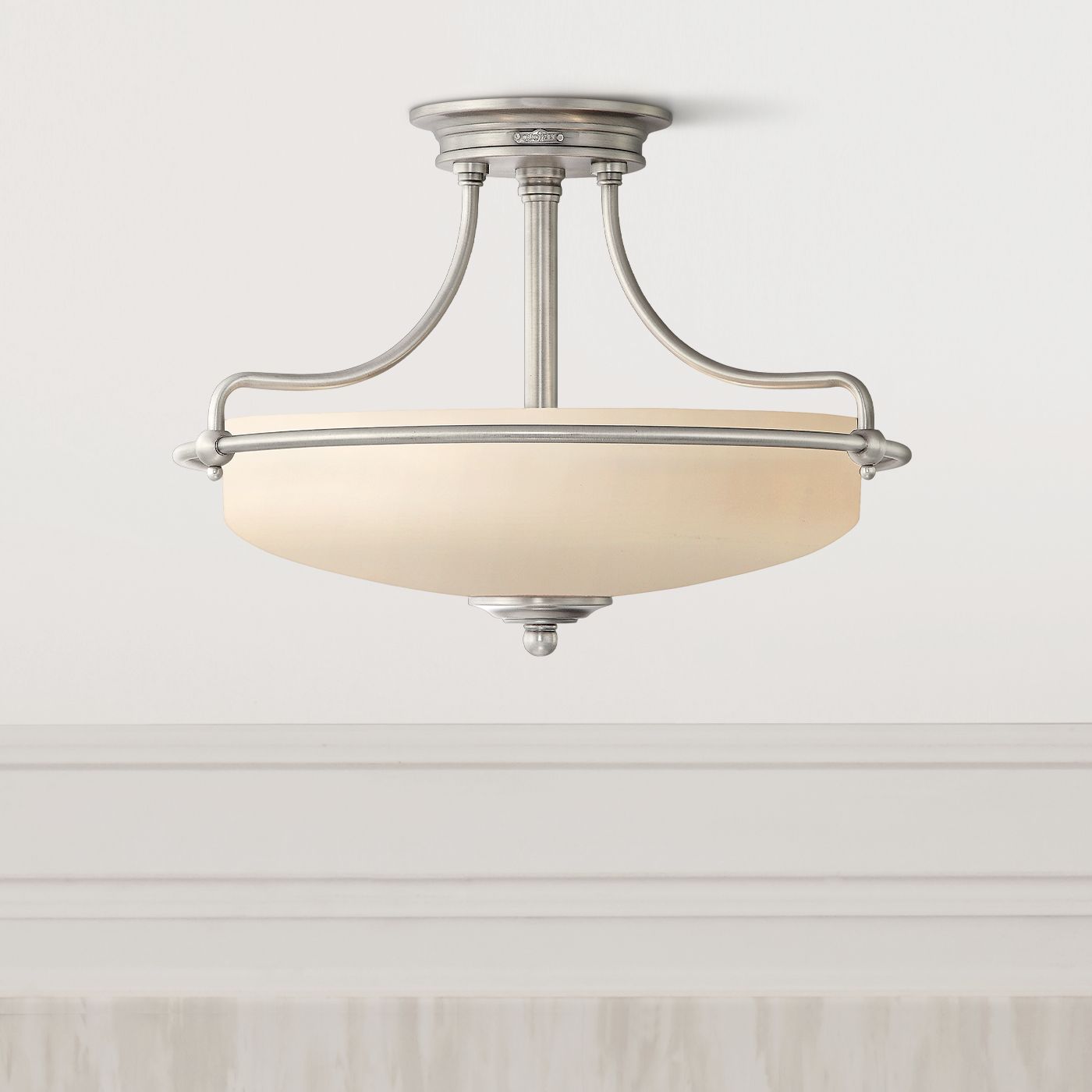 Griffin Collection Antique Nickel 17" Wide Ceiling Light M8751