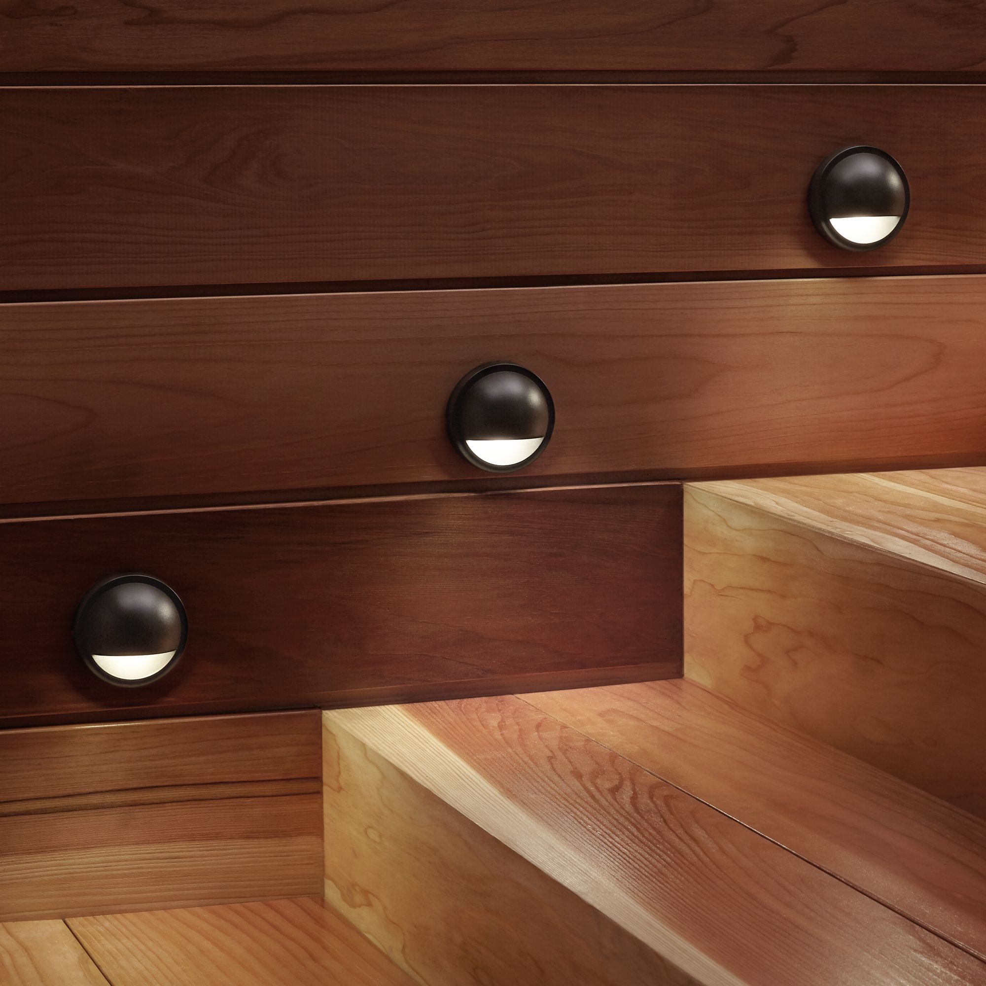 Kichler 4" High Half Moon Bronze 3000K LED Deck Light N1699 Lamps Plus