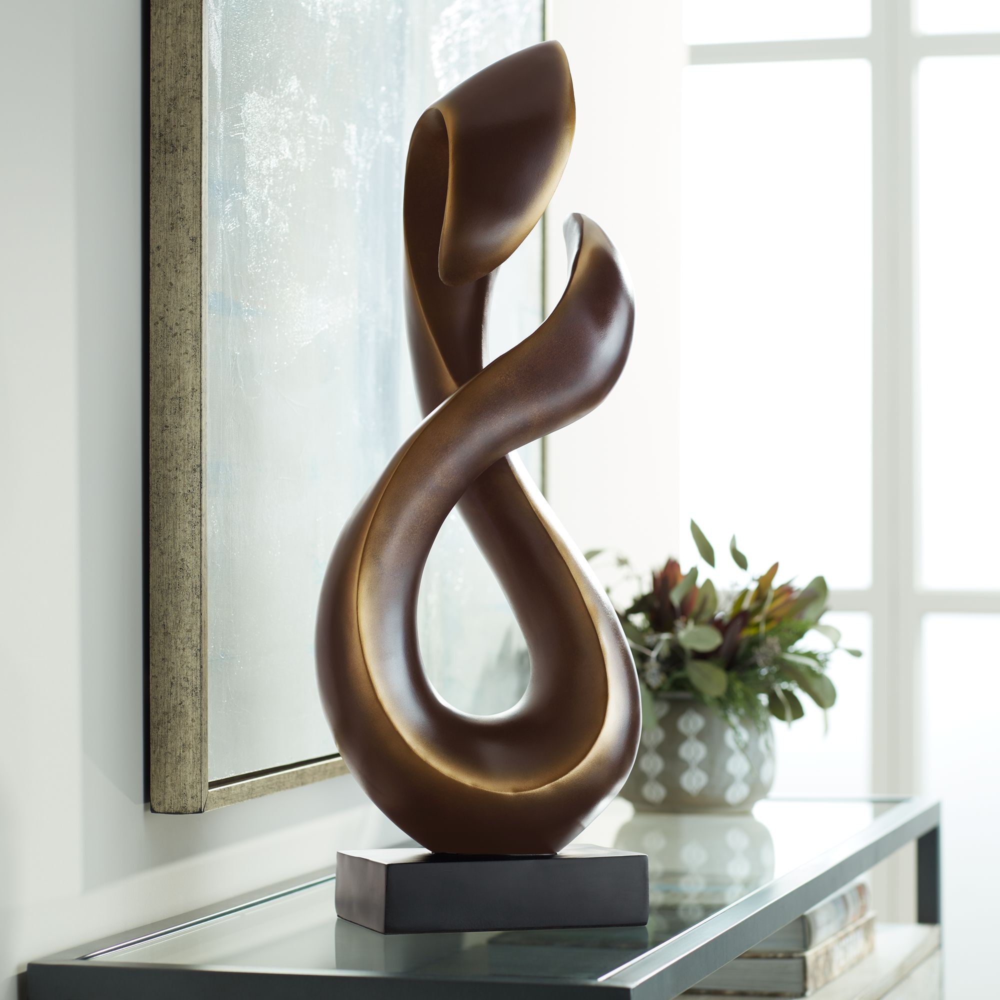 Open Infinity 24 1/2" High Gold Finish Modern Sculpture P6280
