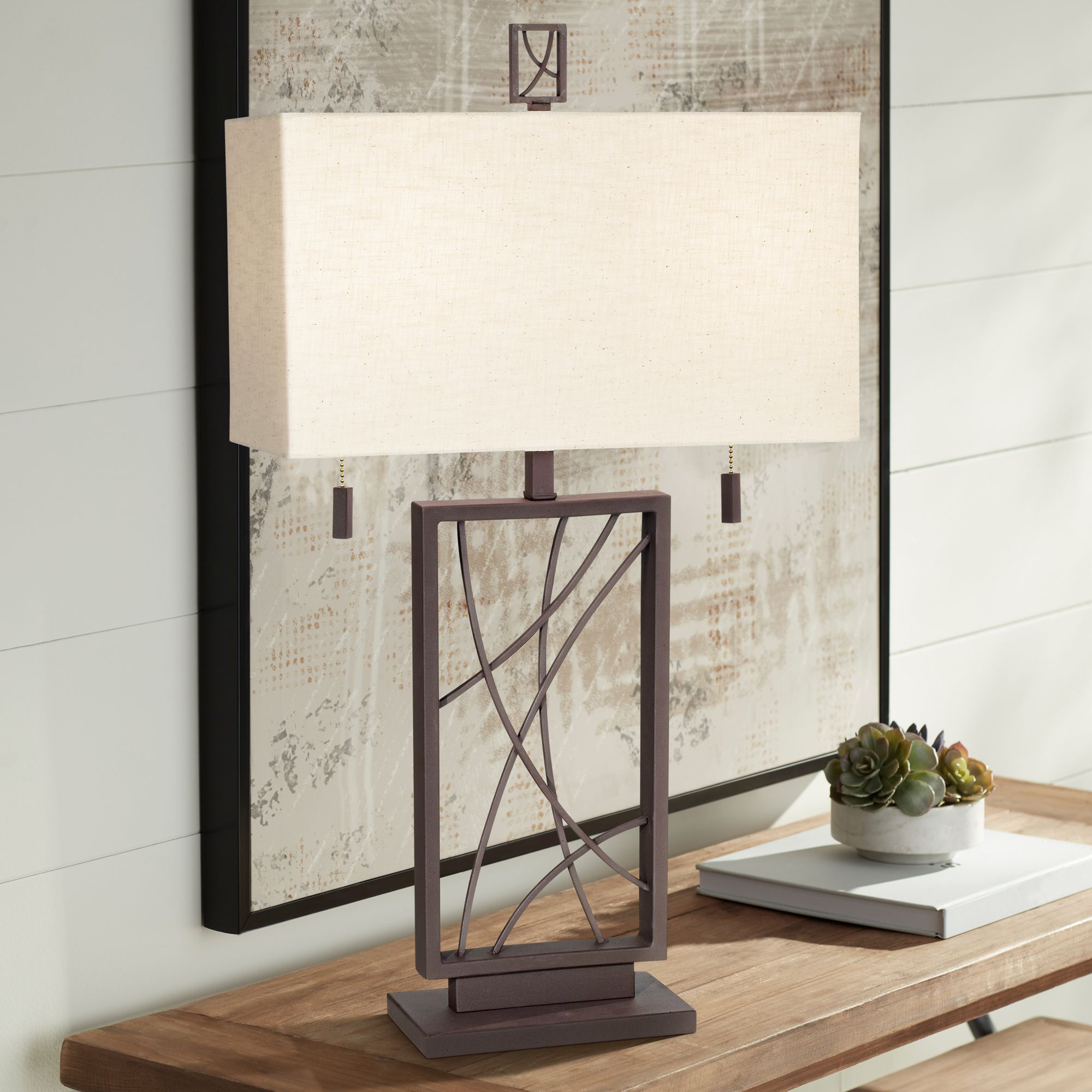 Crossroads Open Base Table Lamp by Franklin Iron Works P7473 Lamps