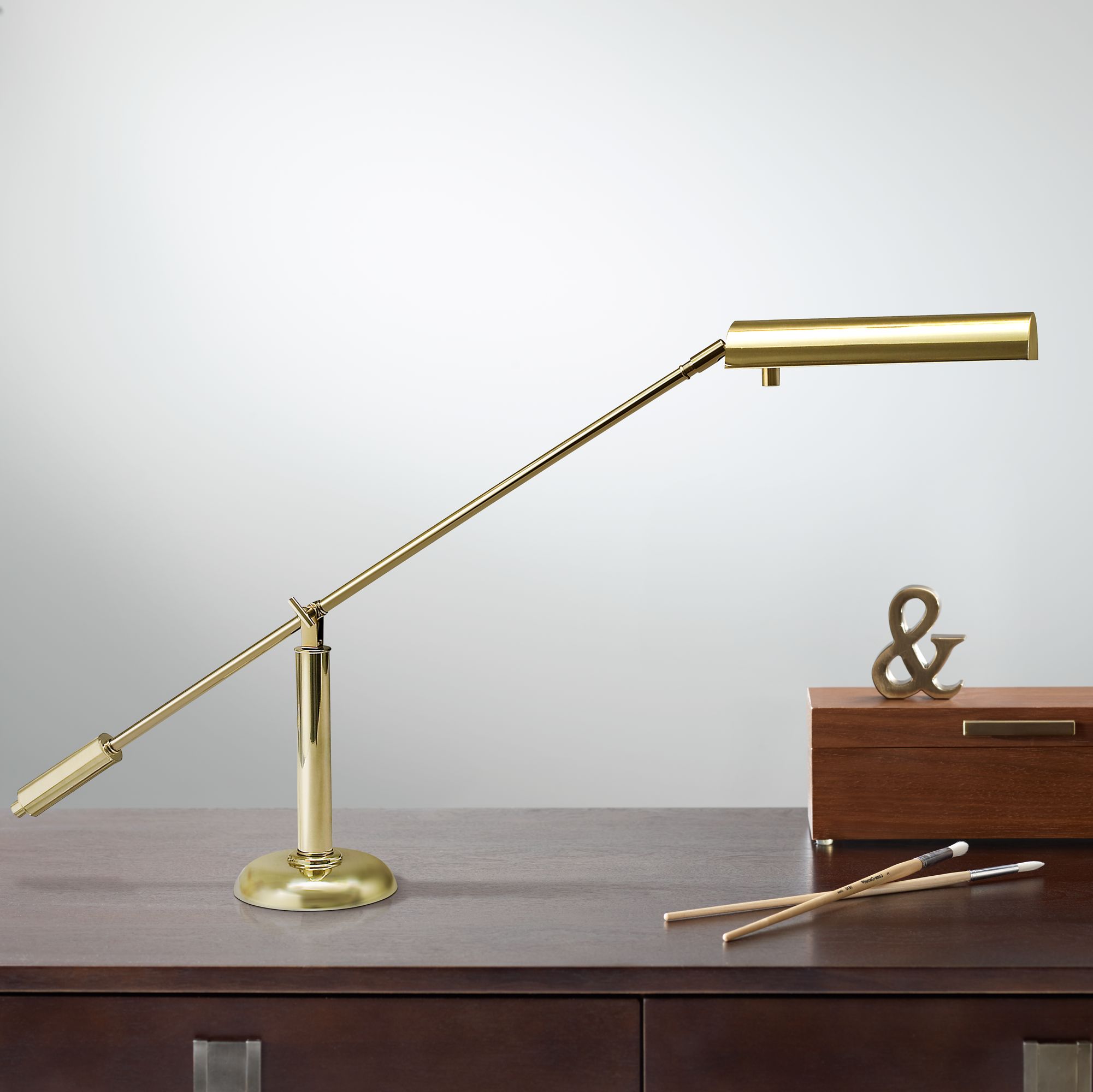 House of Troy Polished Brass Counter Balance Piano Lamp R3497
