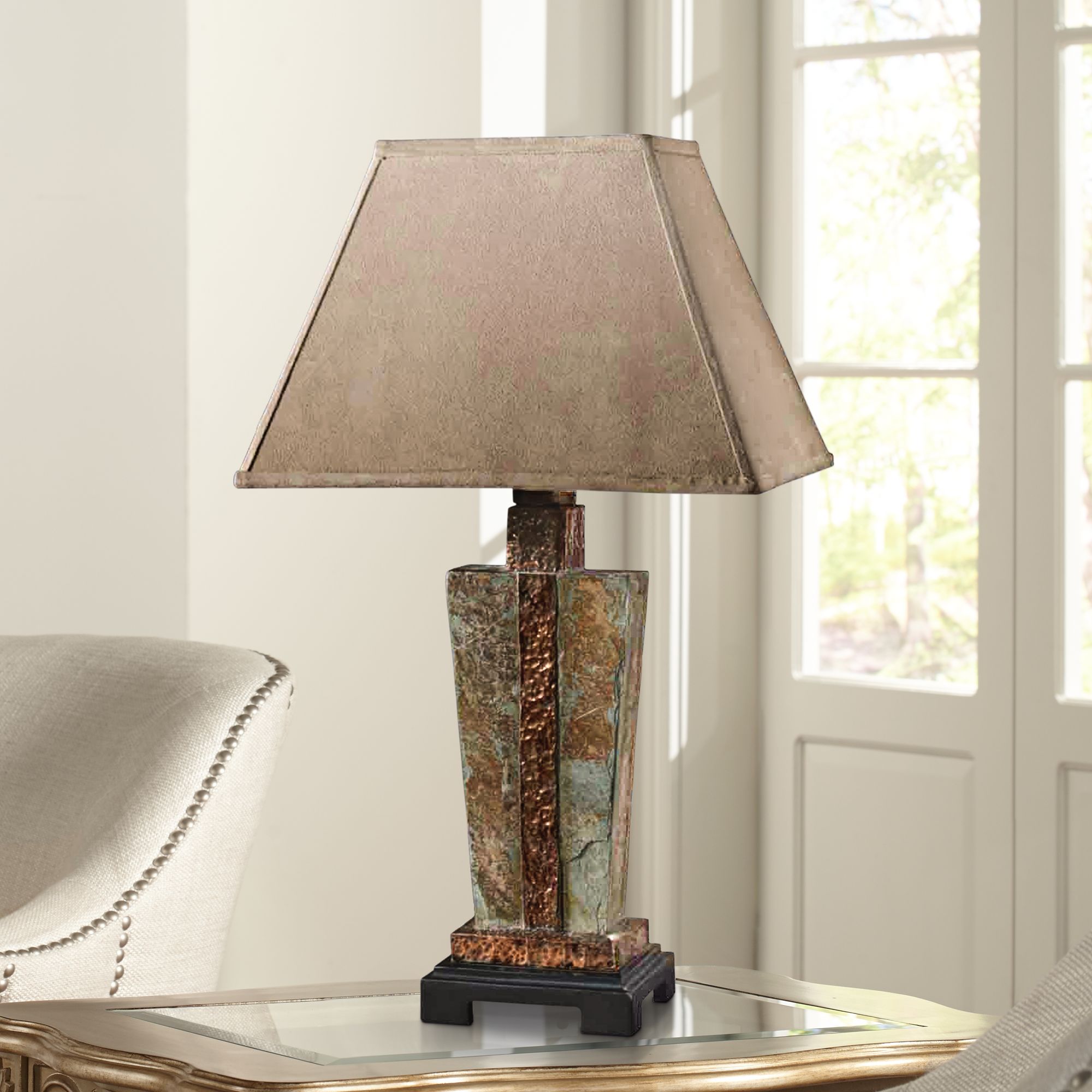 Uttermost Slate & Copper IndoorOutdoor Table Lamp R5771 Lamps Plus