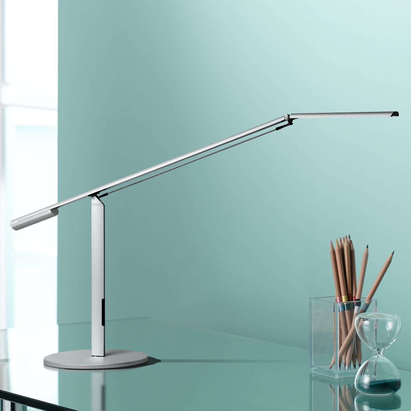 Gen 3 Equo Warm Light LED Silver Desk Lamp with Touch Dimmer R5792