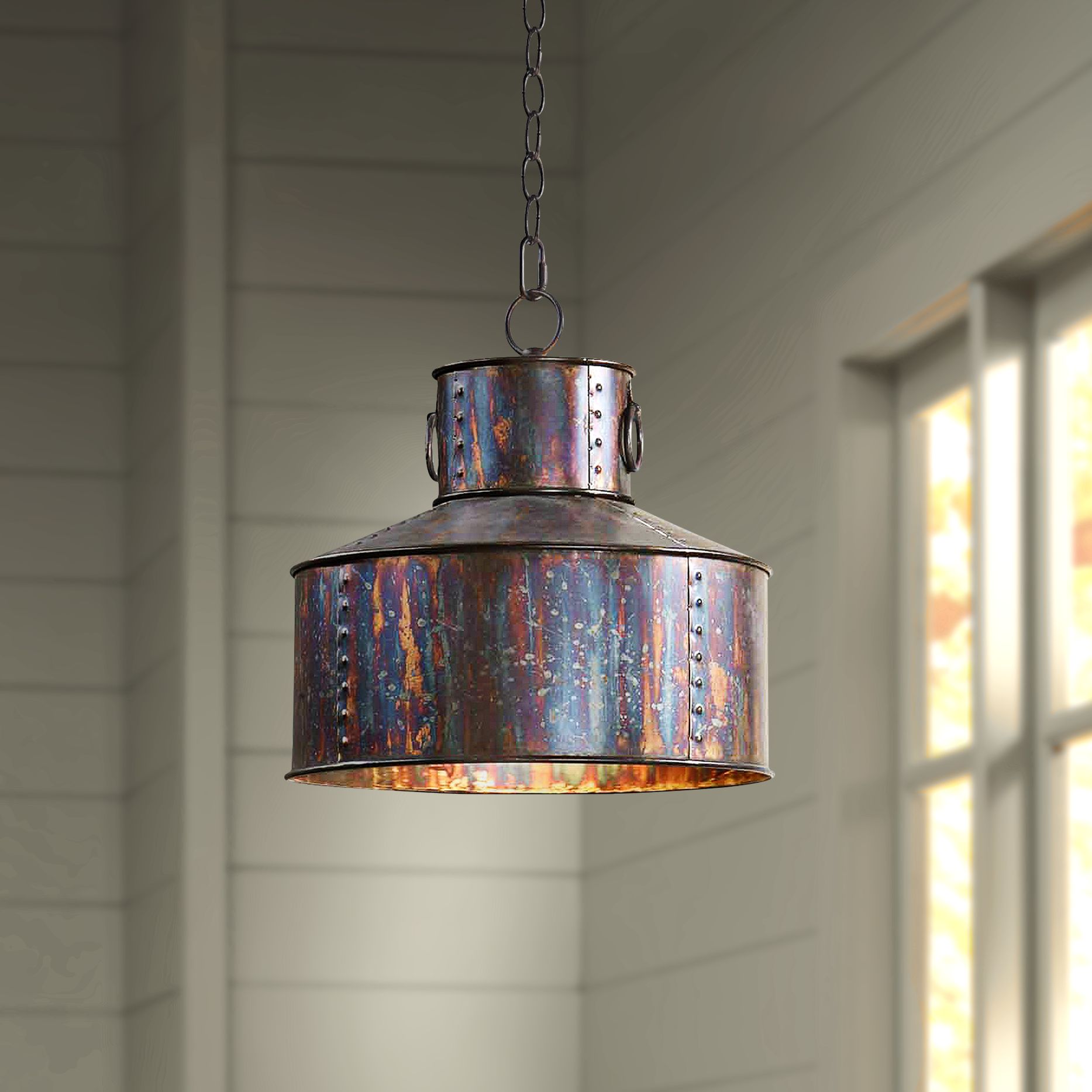 Uttermost Albiano Giaveno 14" Wide Oxidized Bronze Pendant T2872