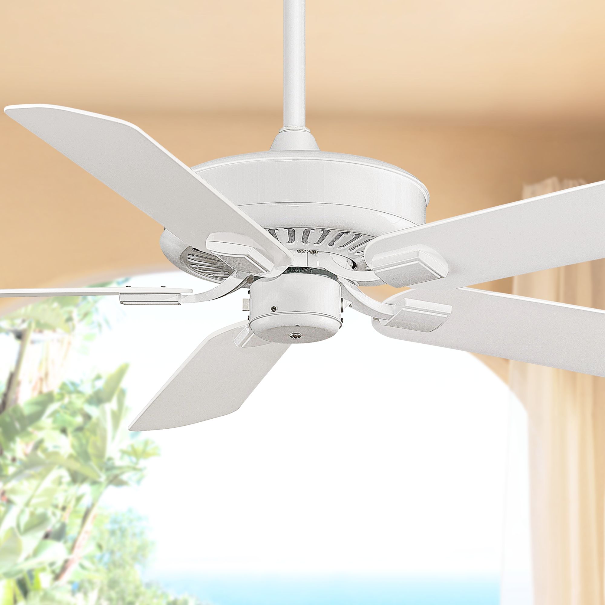 50" Fanimation Edgewood White Wet Ceiling Fan T3116 Lamps Plus