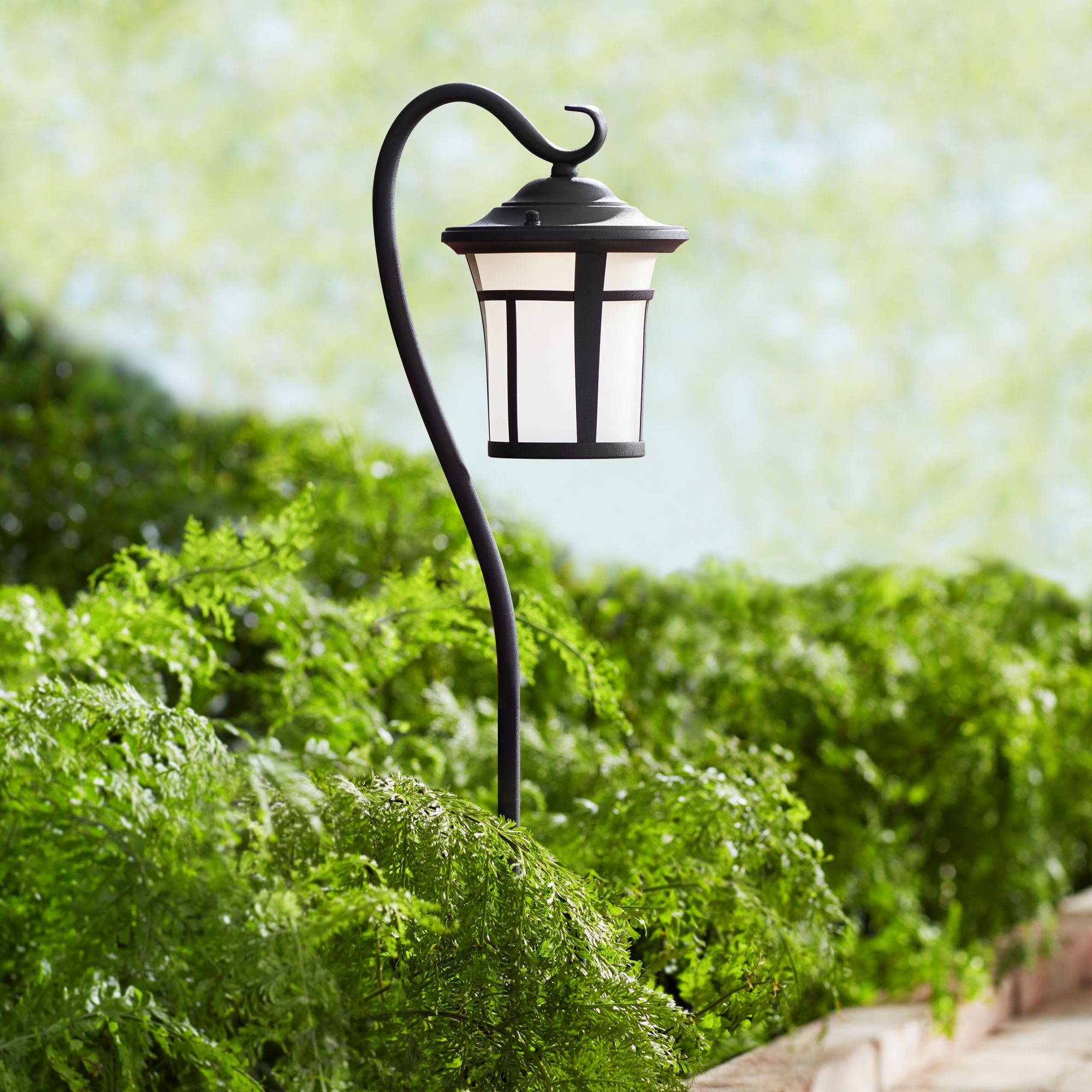 Textured Black LED Carriage Landscape Light with Hook T8387 Lamps Plus