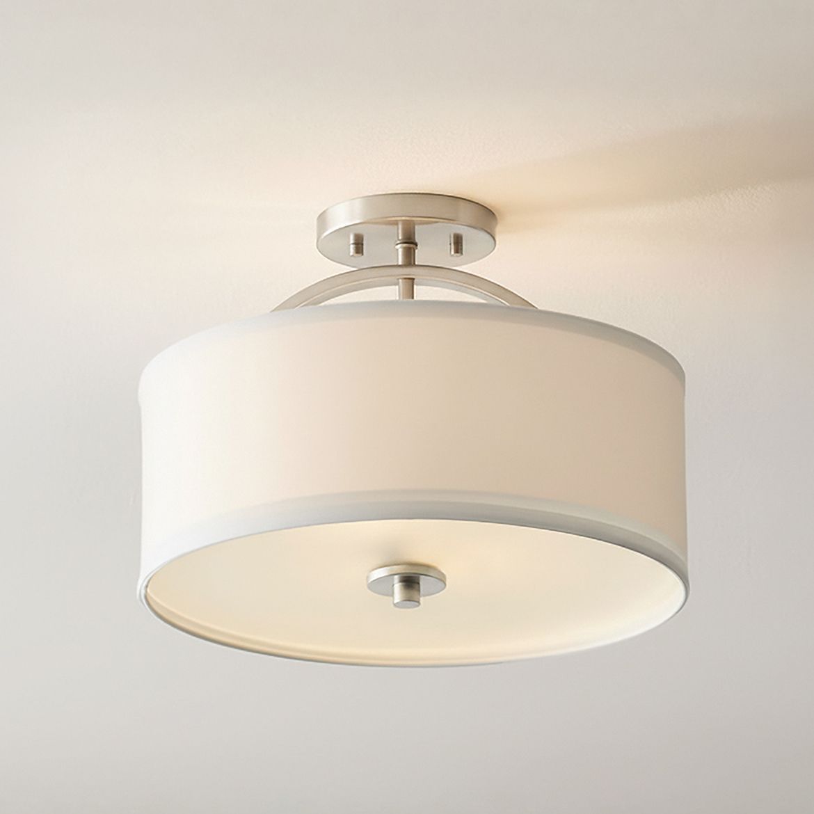 Possini Euro Halsted 15" Wide Brushed Nickel Ceiling Light T8957