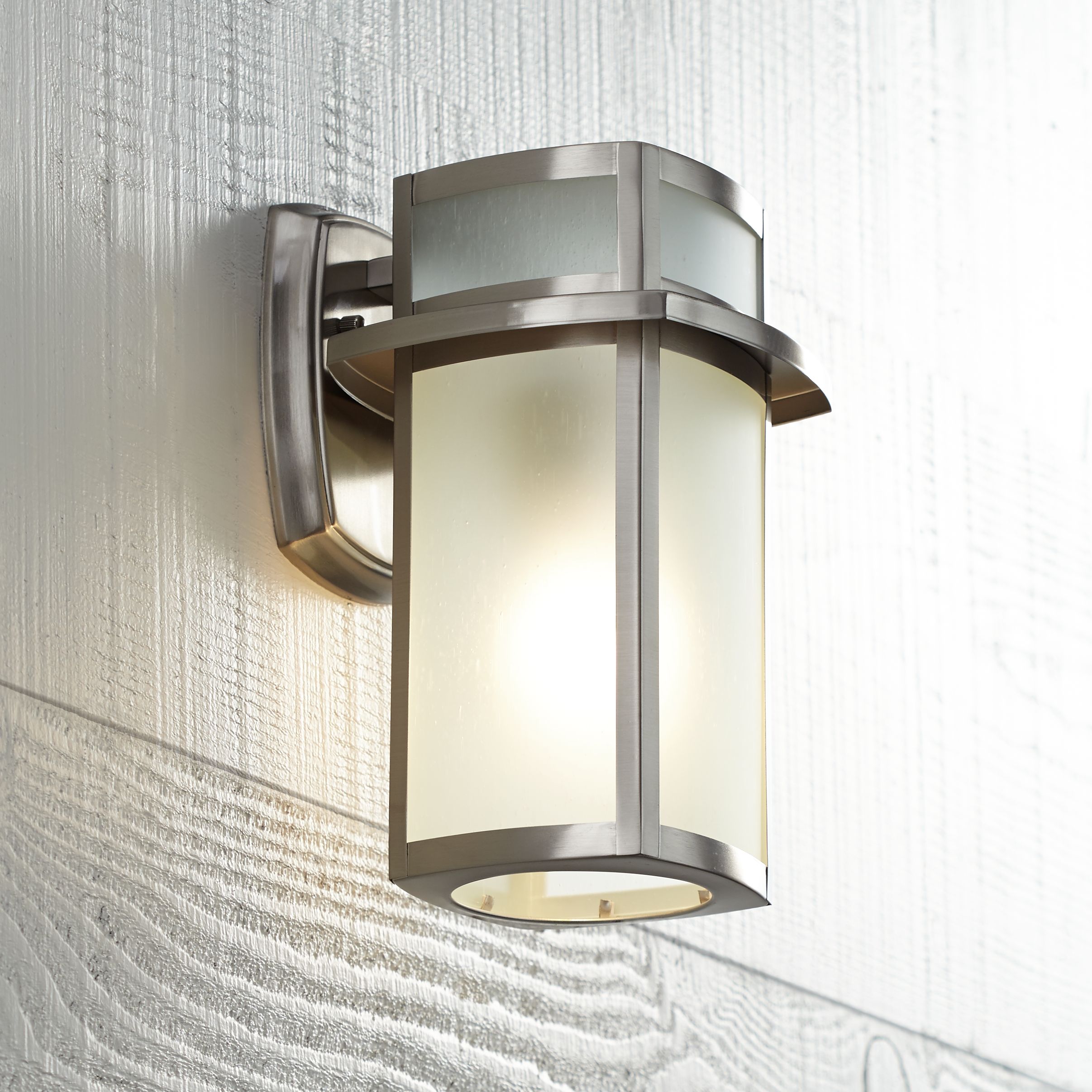 Delevan 11 1/4" High Brushed Nickel Outdoor Wall Light U1390 Lamps