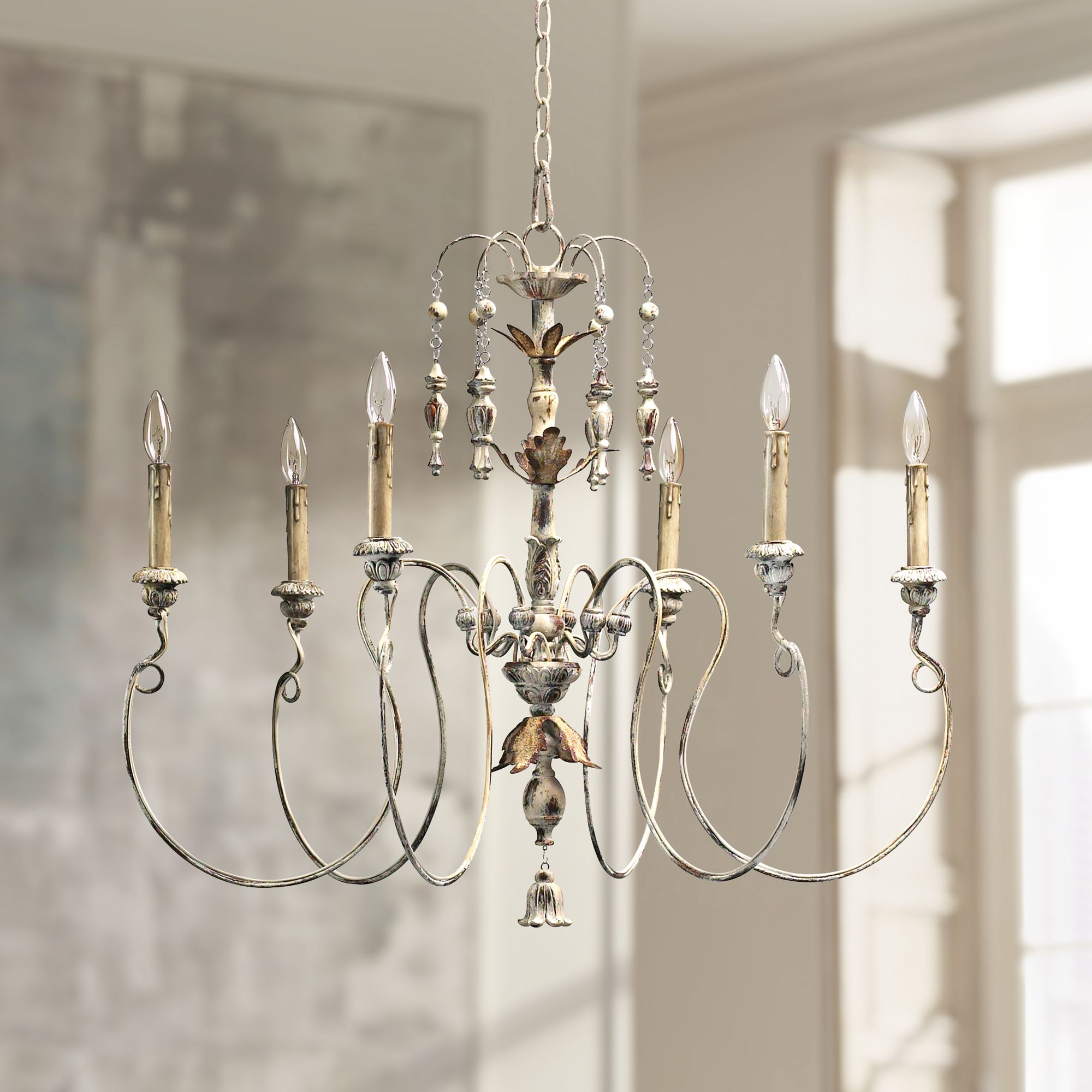 Quorum Salento 6Light 32" Wide Persian White Chandelier U3722