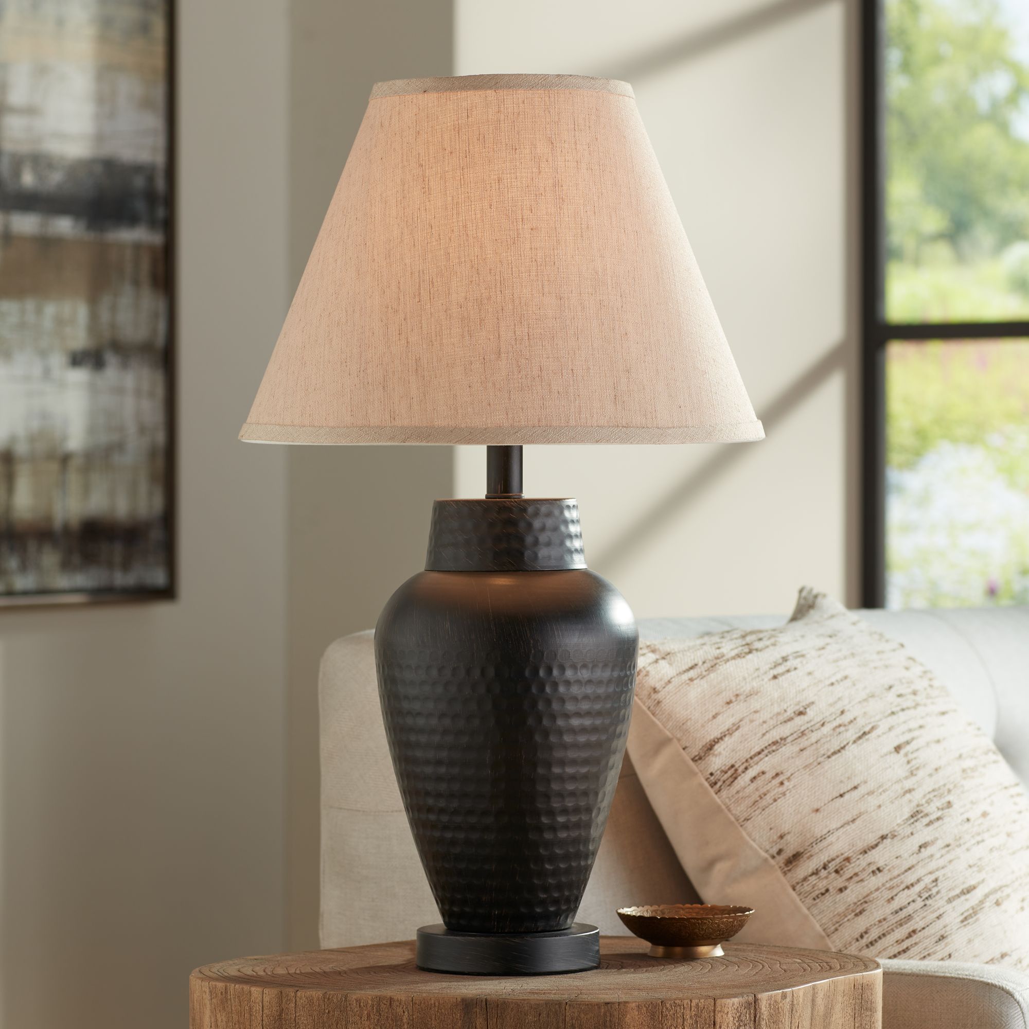 Auburn Hammered Bronze Table Lamp V4294 Lamps Plus