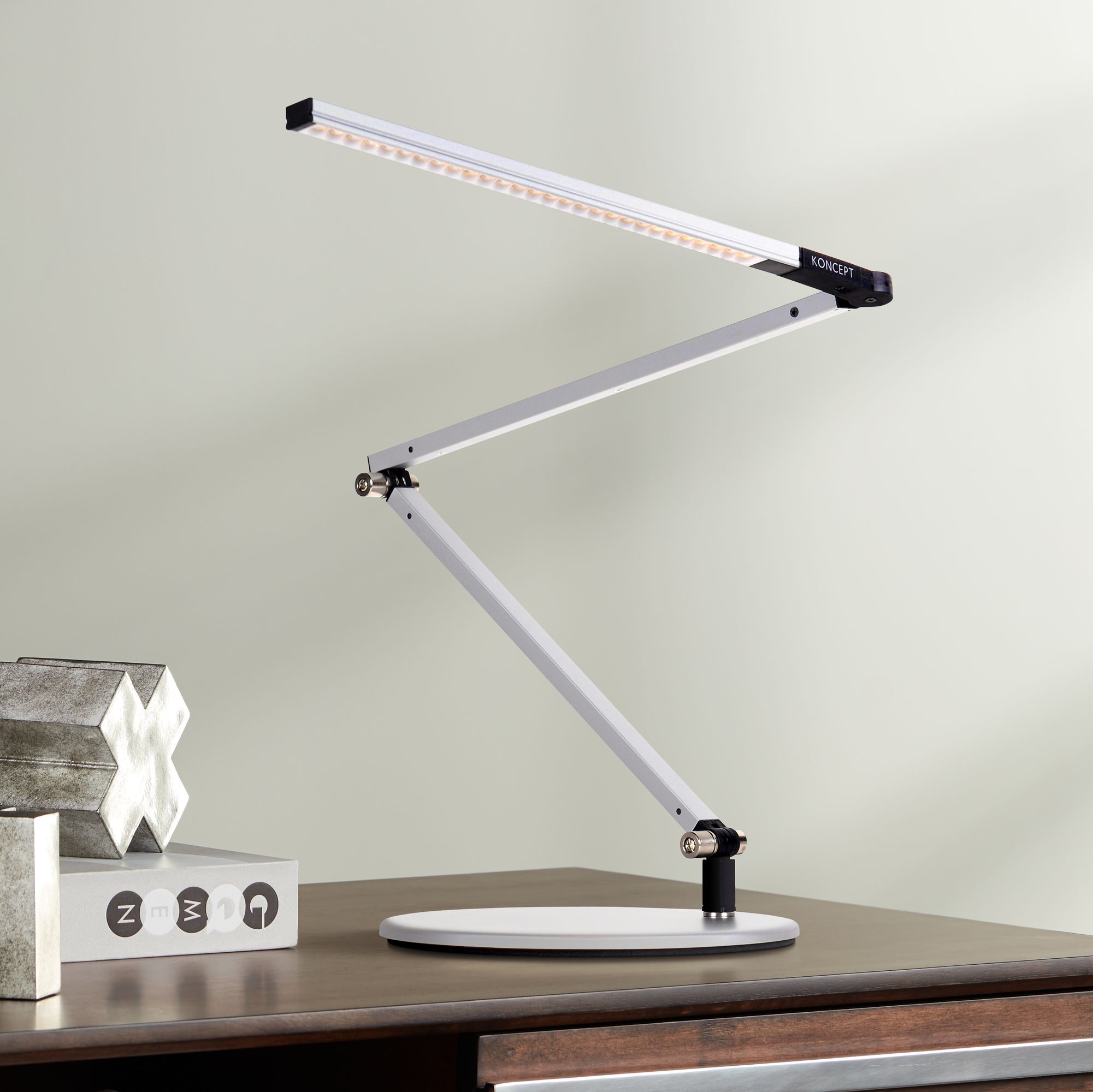 Gen 3 ZBar Mini Warm LED Silver Desk Lamp with Touch Dimmer V6899