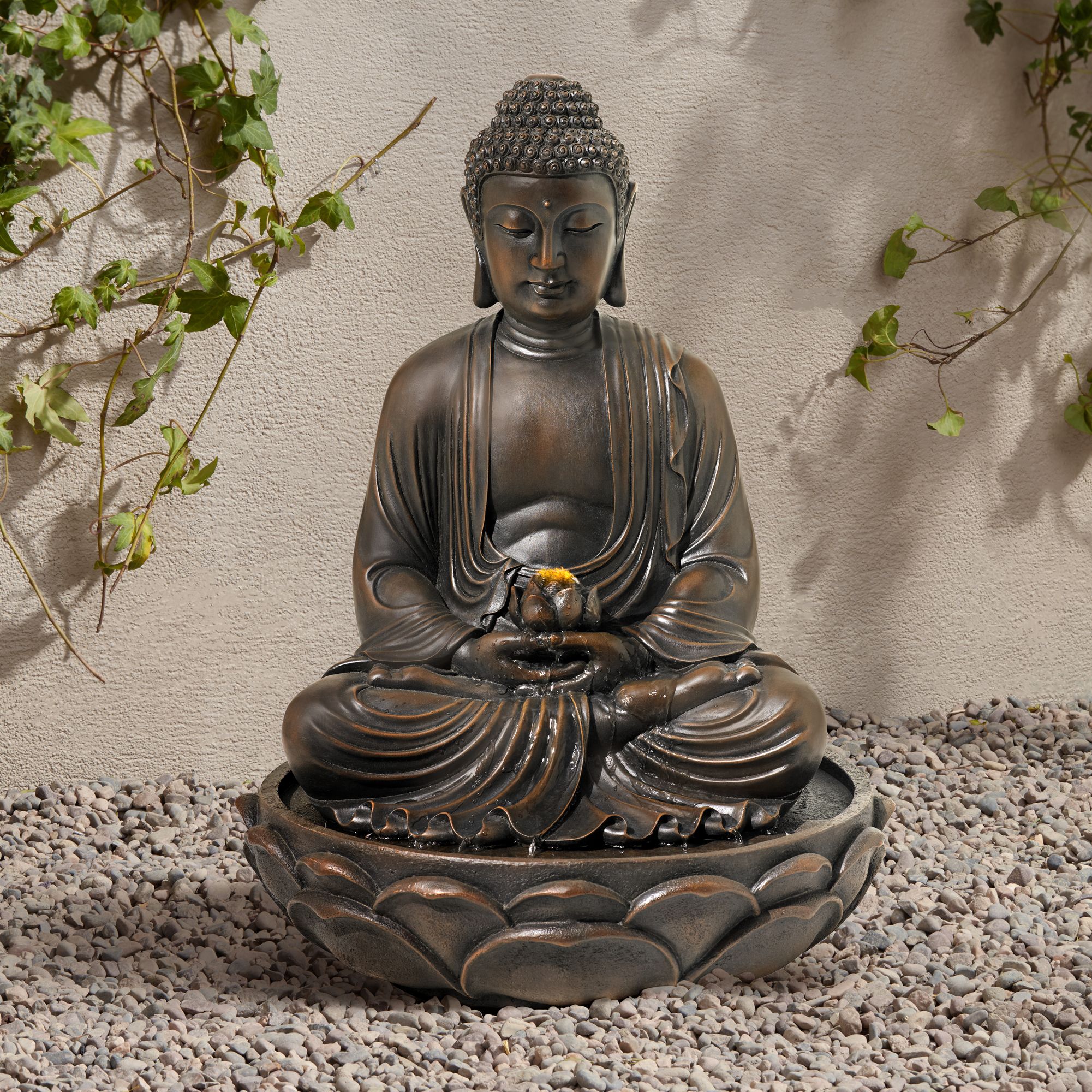 Meditating Bronze Seated 27 1/2" High Buddha Fountain V7990 Lamps Plus
