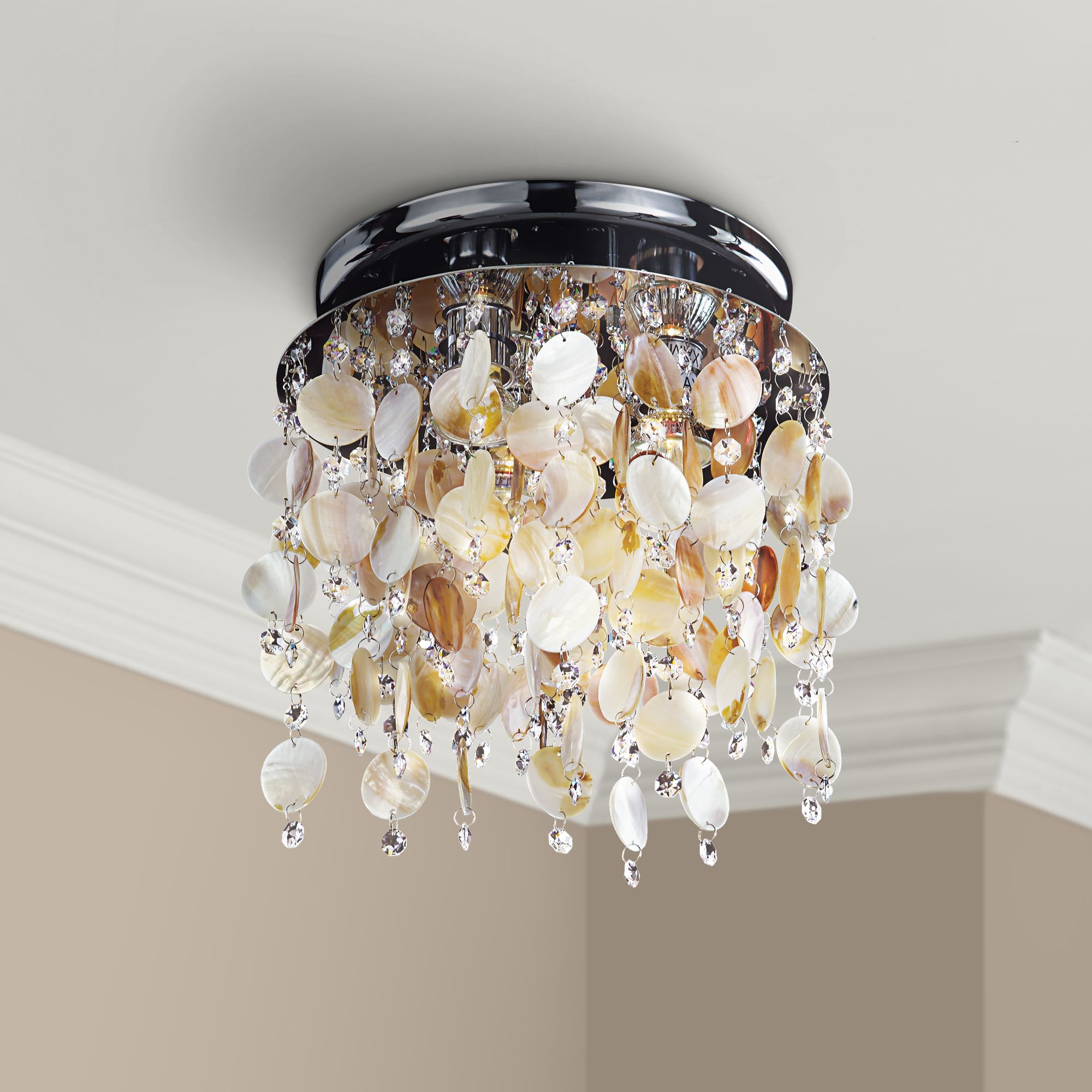 Seaside Dreams Clear Crystal 11 1/2" Wide Ceiling Light W4035