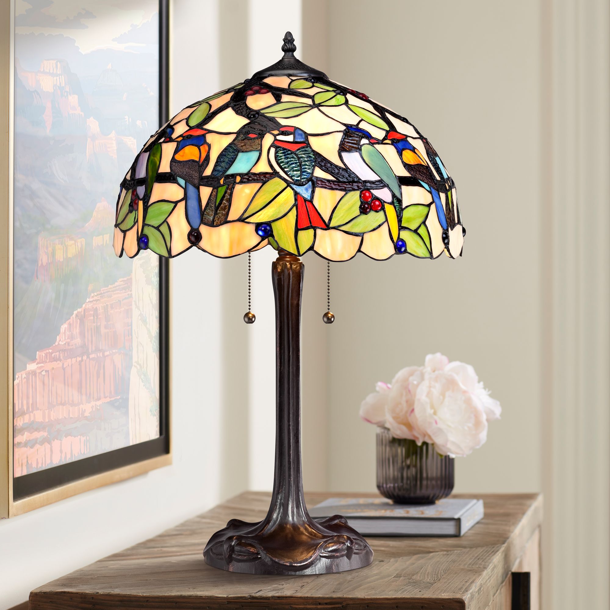Tropical Birds Robert Louis Tiffany Table Lamp W7860 Lamps Plus