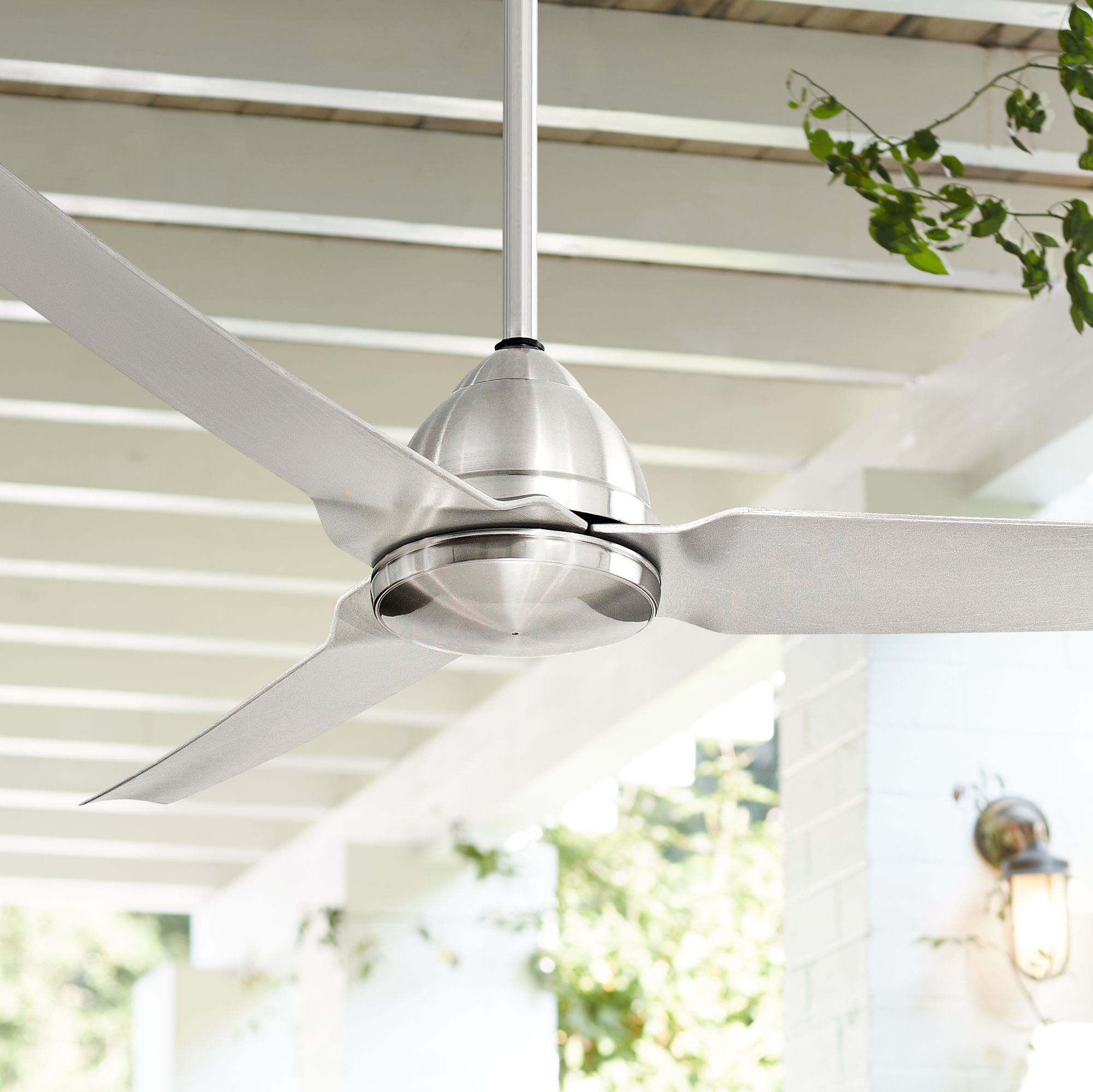 54" Minka Aire Java Nickel Indoor/Outdoor Ceiling Fan W9976 Lamps Plus
