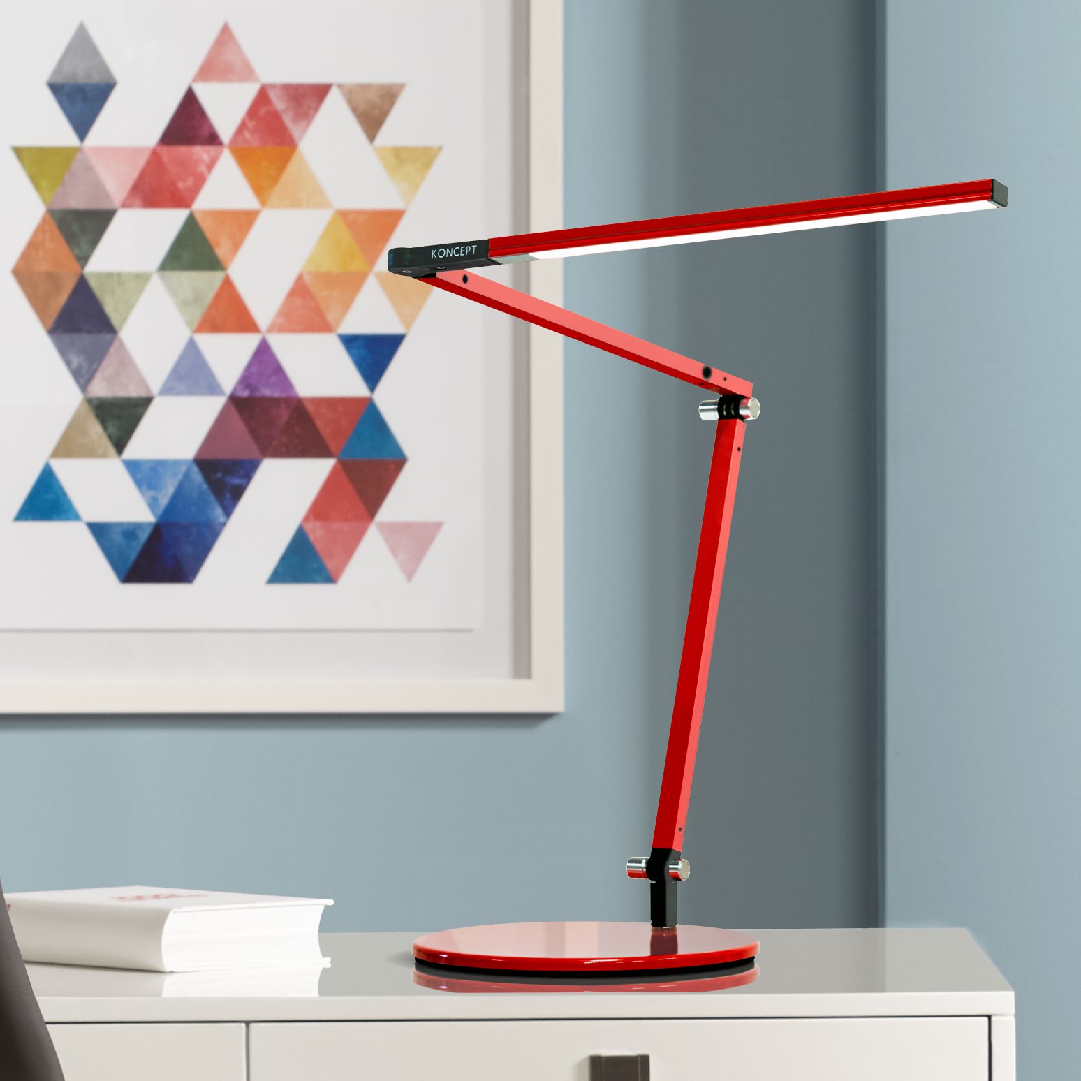 Gen 3 ZBar Mini Warm LED Red Desk Lamp with Touch Dimmer X7074