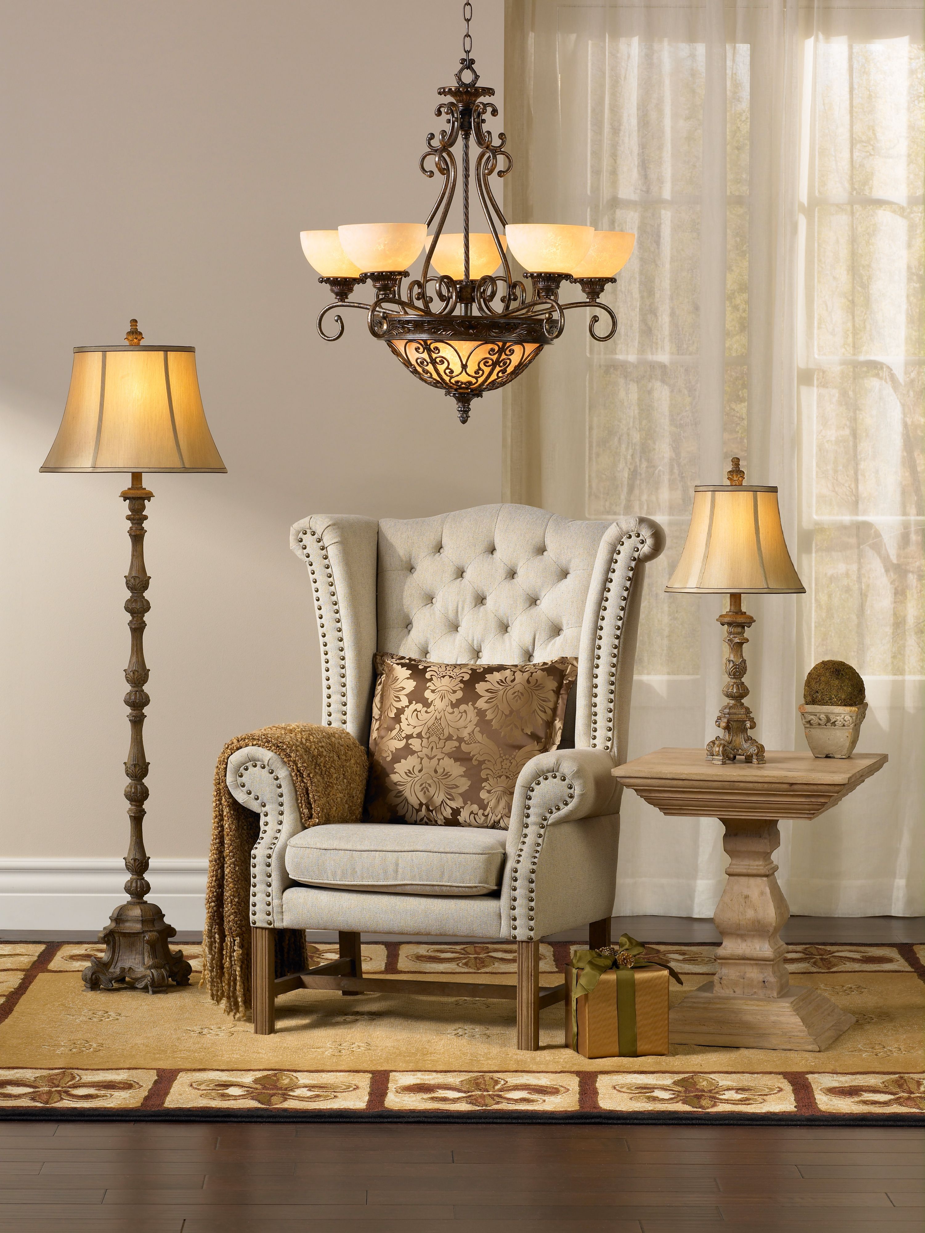 Beige French Candlestick Floor Lamp U0521 Lamps Plus