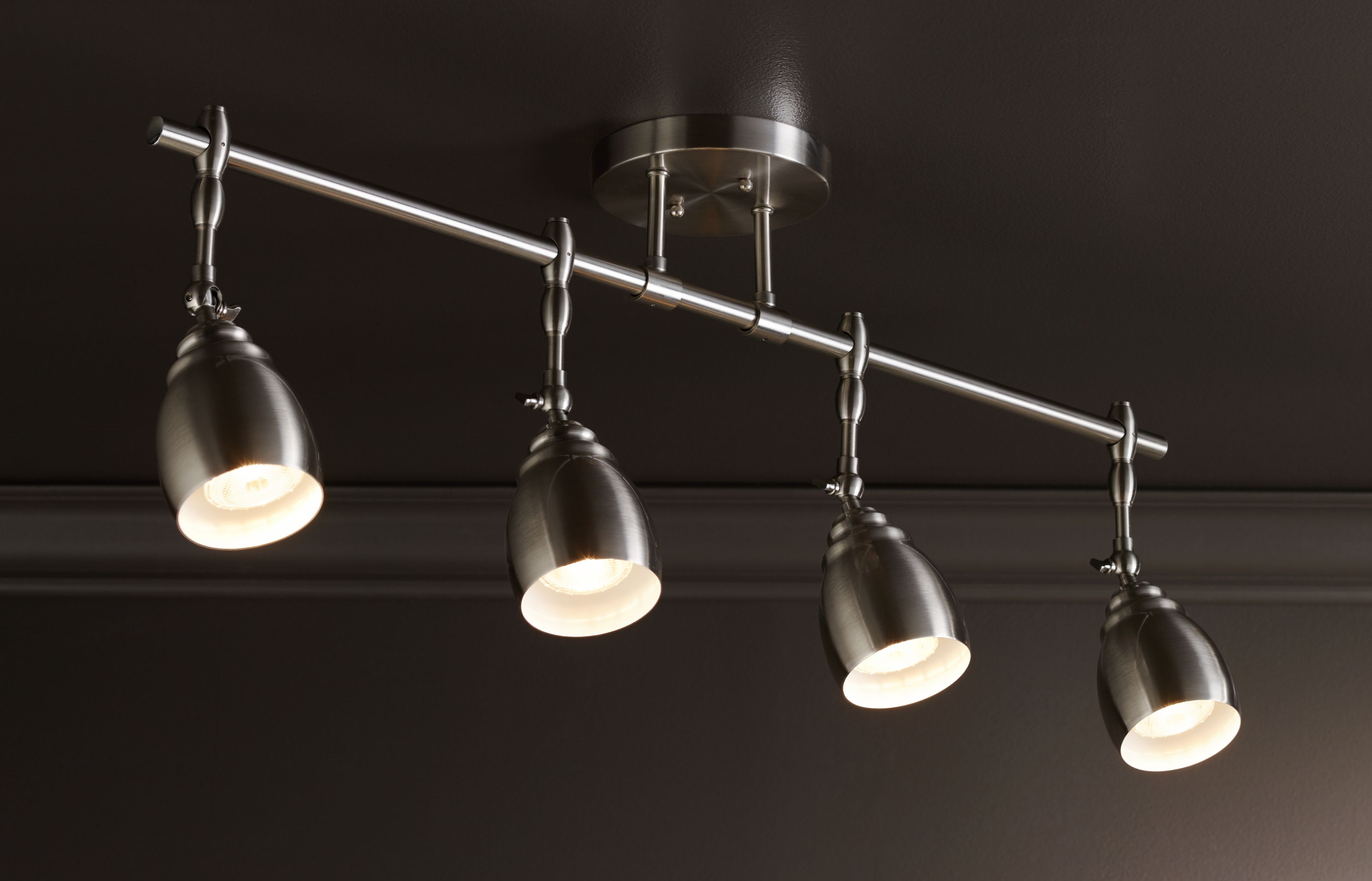 Pro Track Elm Park Brushed Nickel 4Light Track Fixture 53787