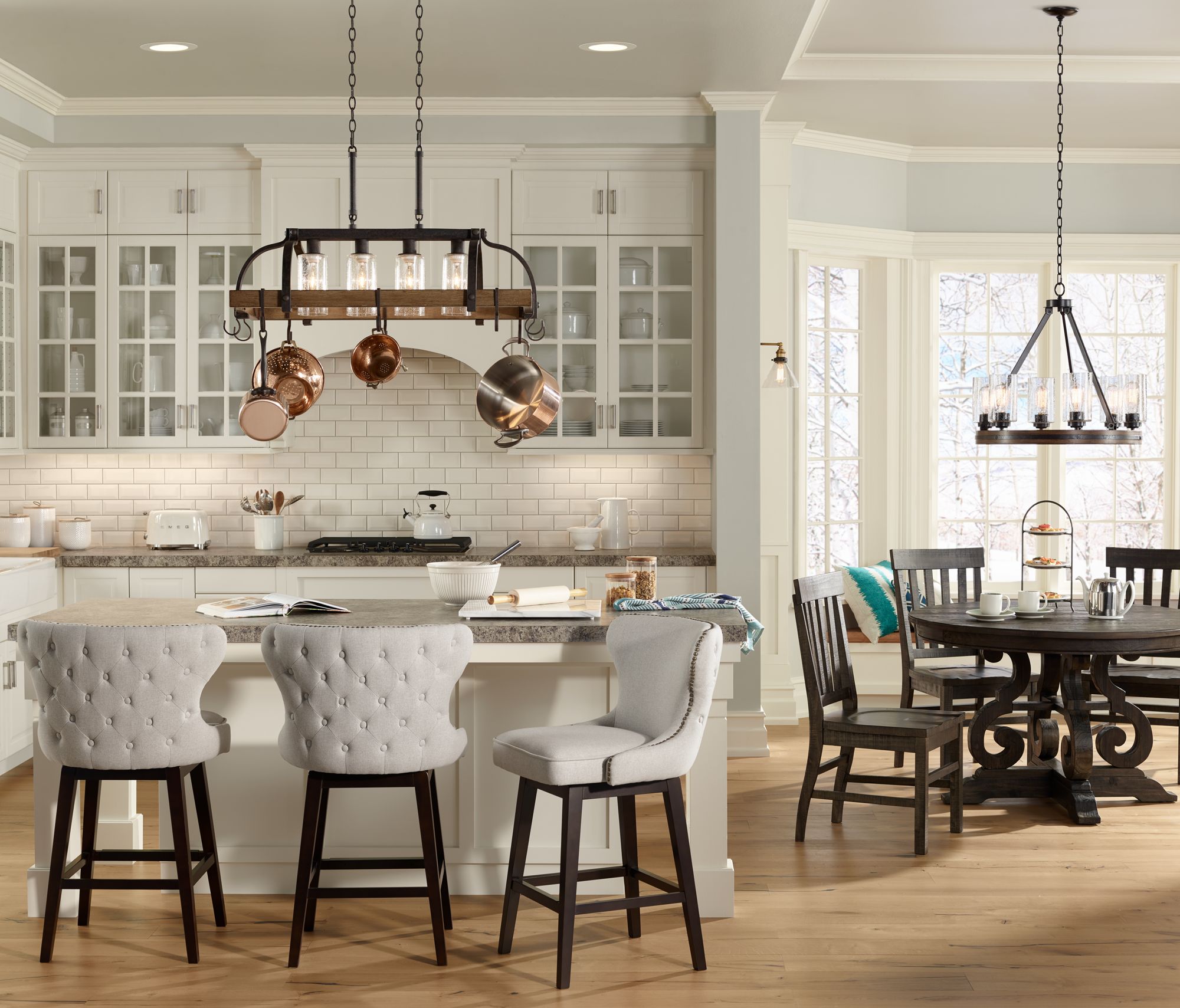 Ariana Light Gray Fabric 25 1/2" Swivel Counter Stool 1N596 Lamps Plus