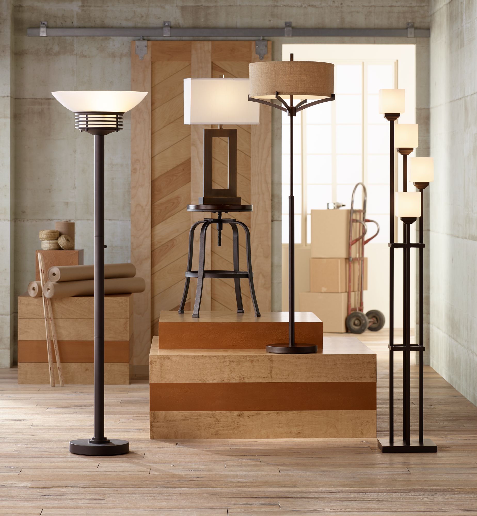 Possini Euro Retro Light Blaster Torchiere Lamp Bronze - #Y5012 | Lamps